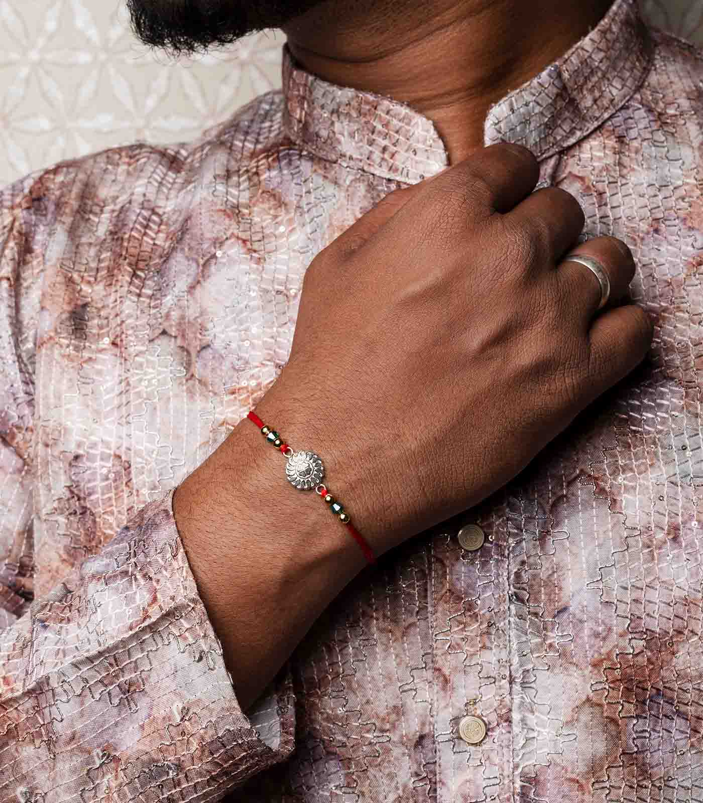 Silver Rakhi Combo Pack of 5
