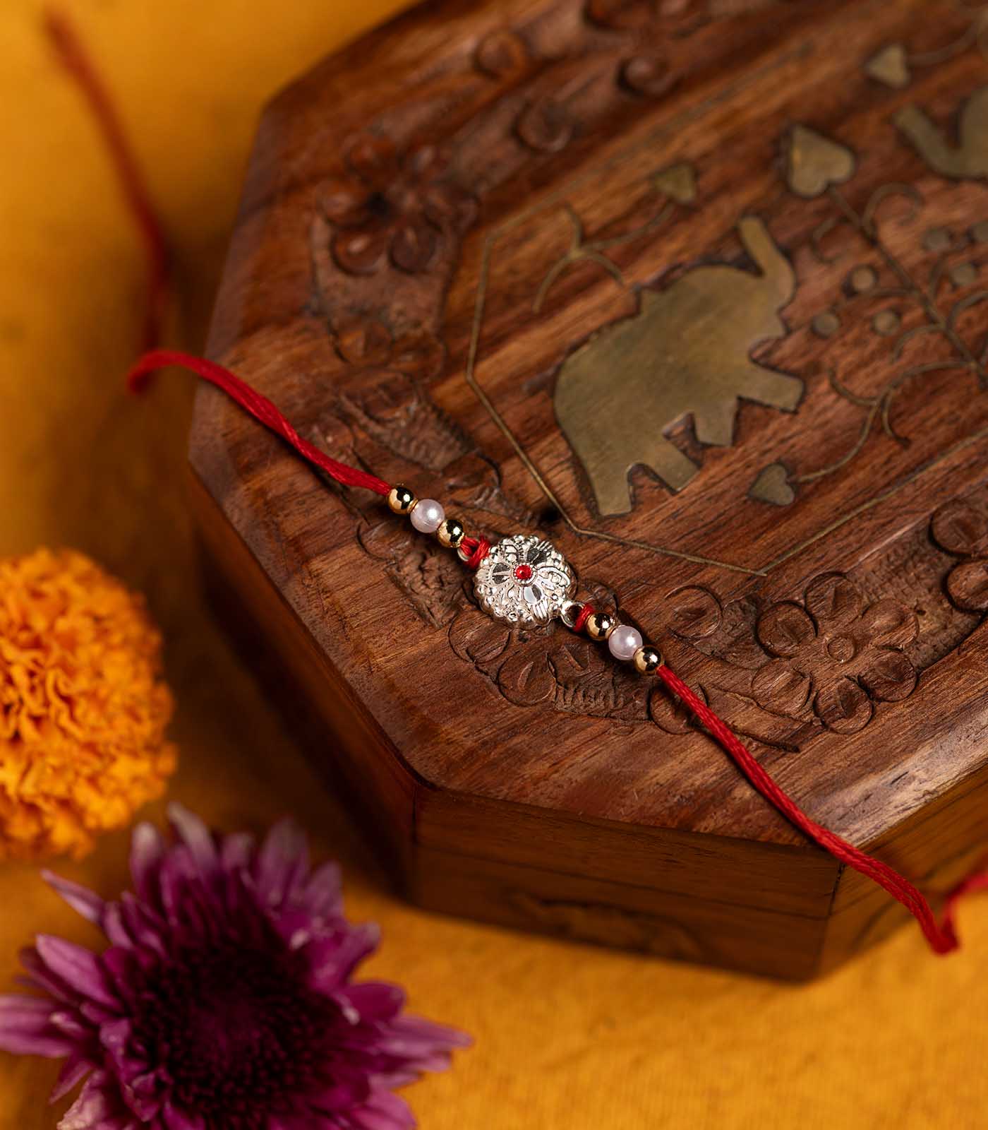 Silver Rakhi Combo Pack of 5