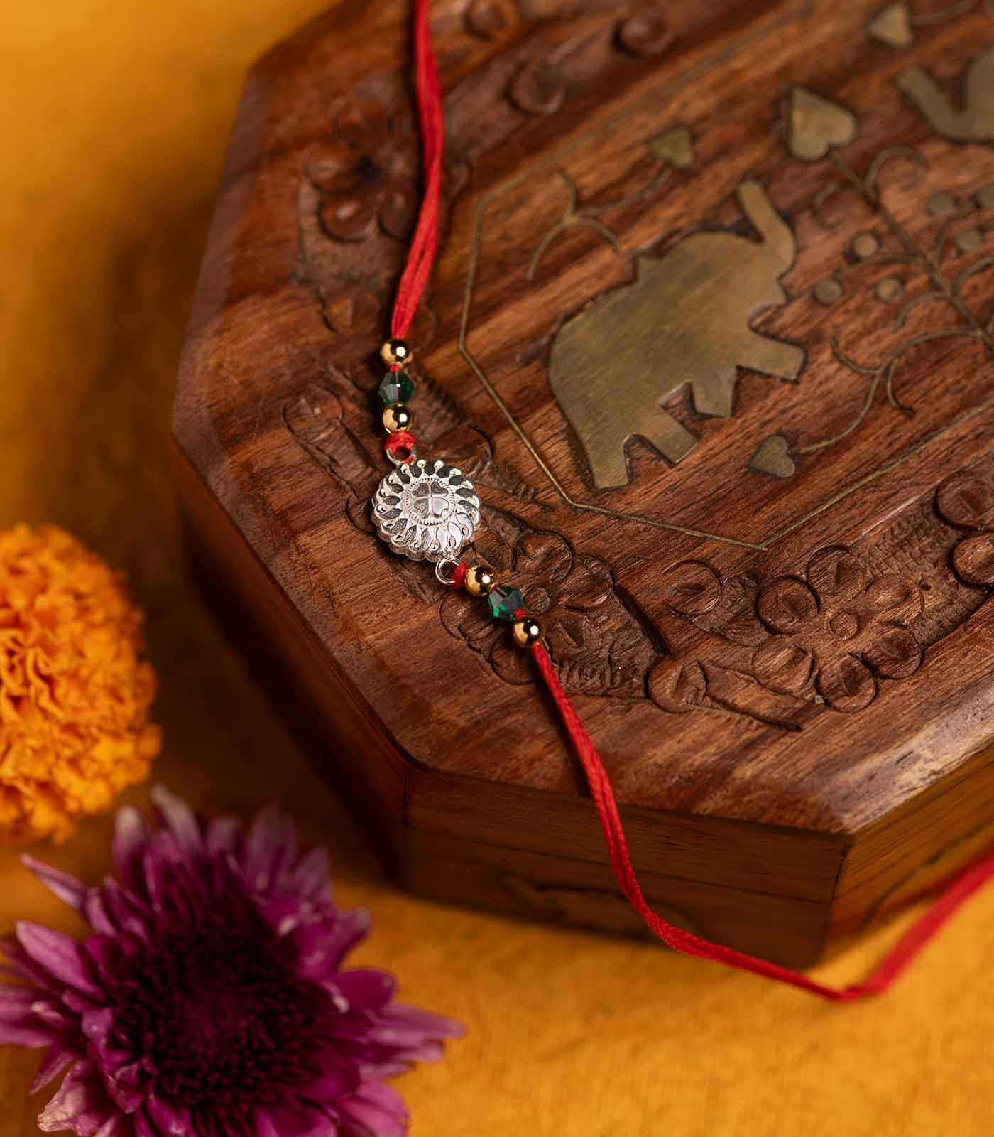 Silver Rakhi Combo Pack of 5