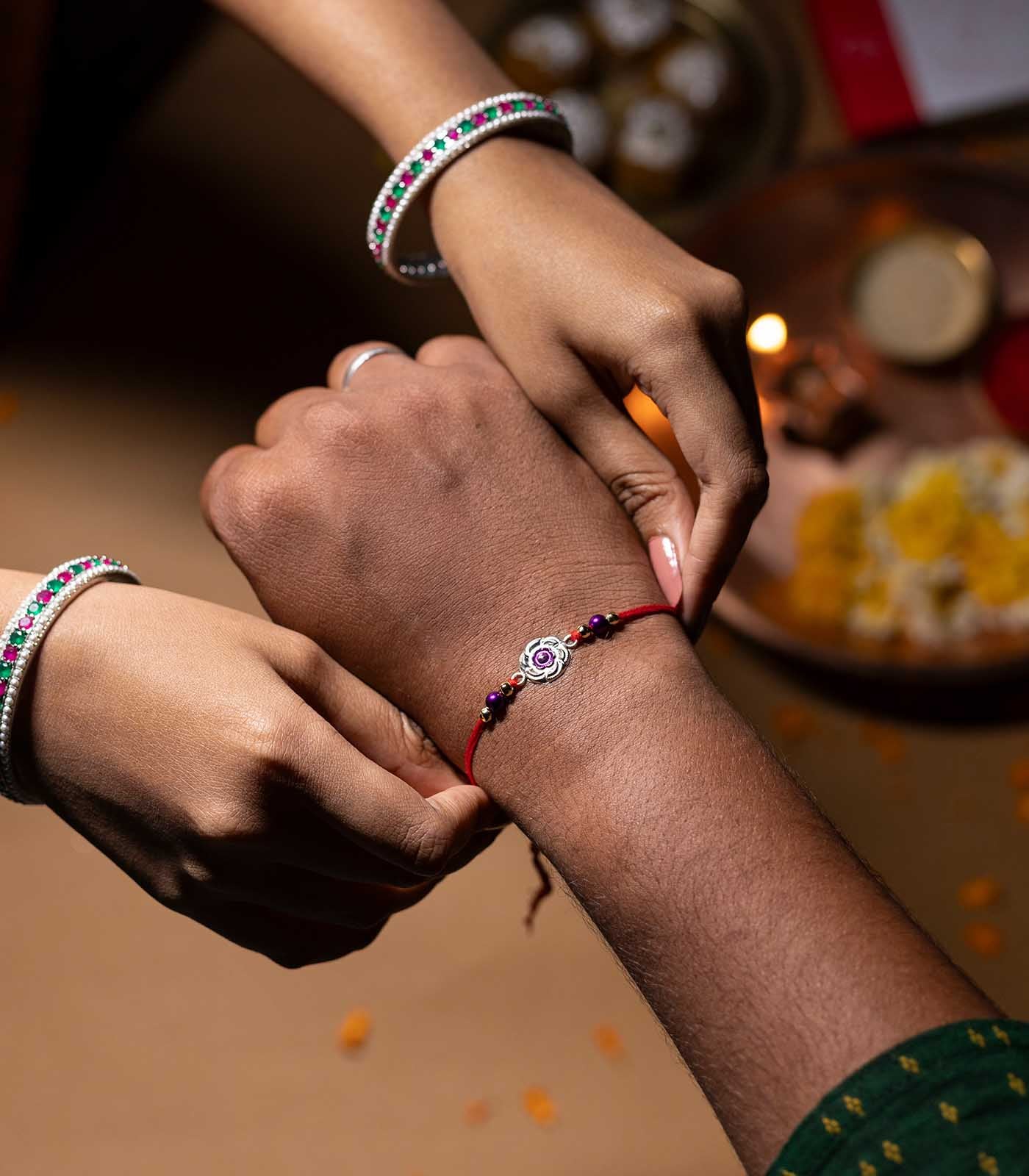 Silver Rakhi Combo Pack of 5