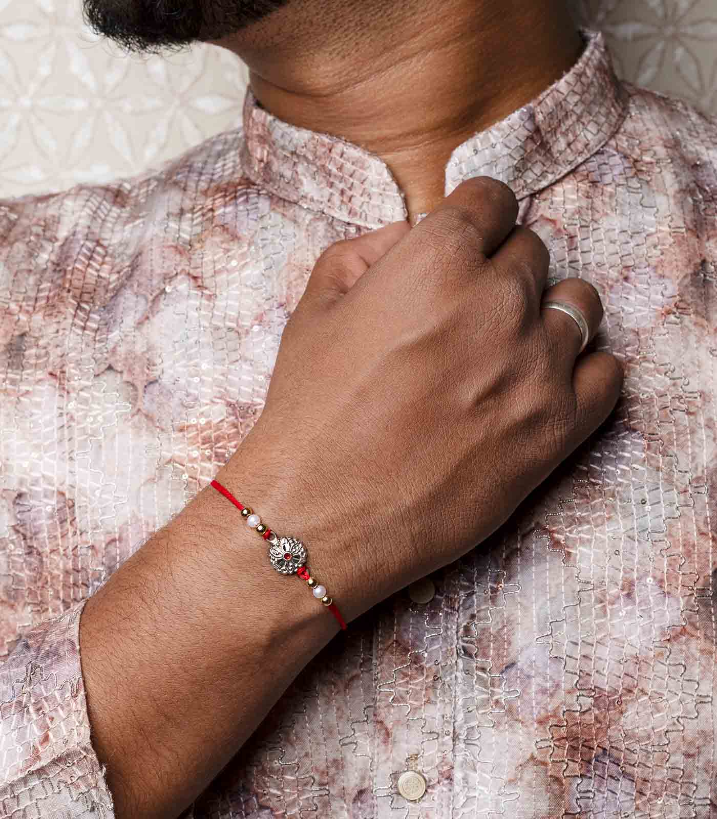 Silver Rakhi Combo Pack of 5