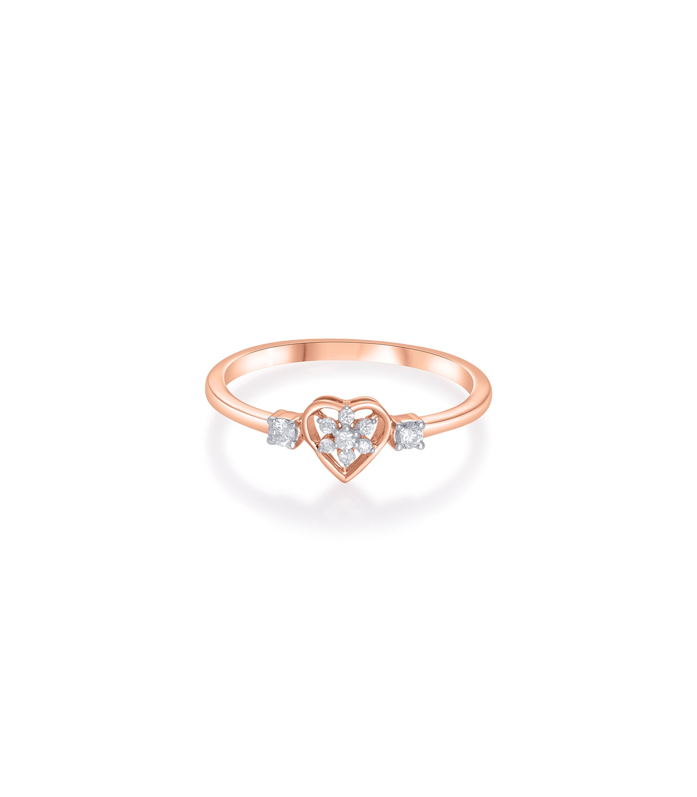 Diamond Floral Heart Ring