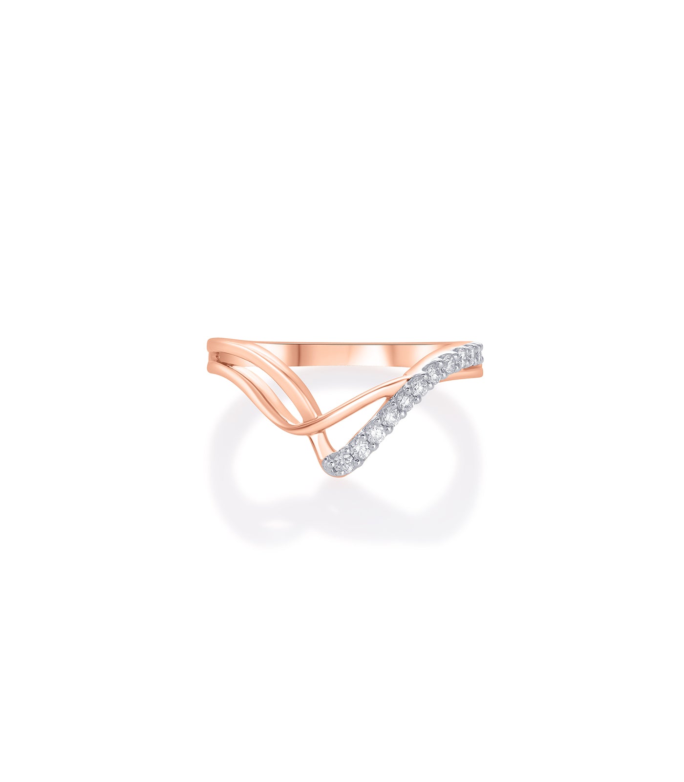 Diamond Twisted Twirl Ring