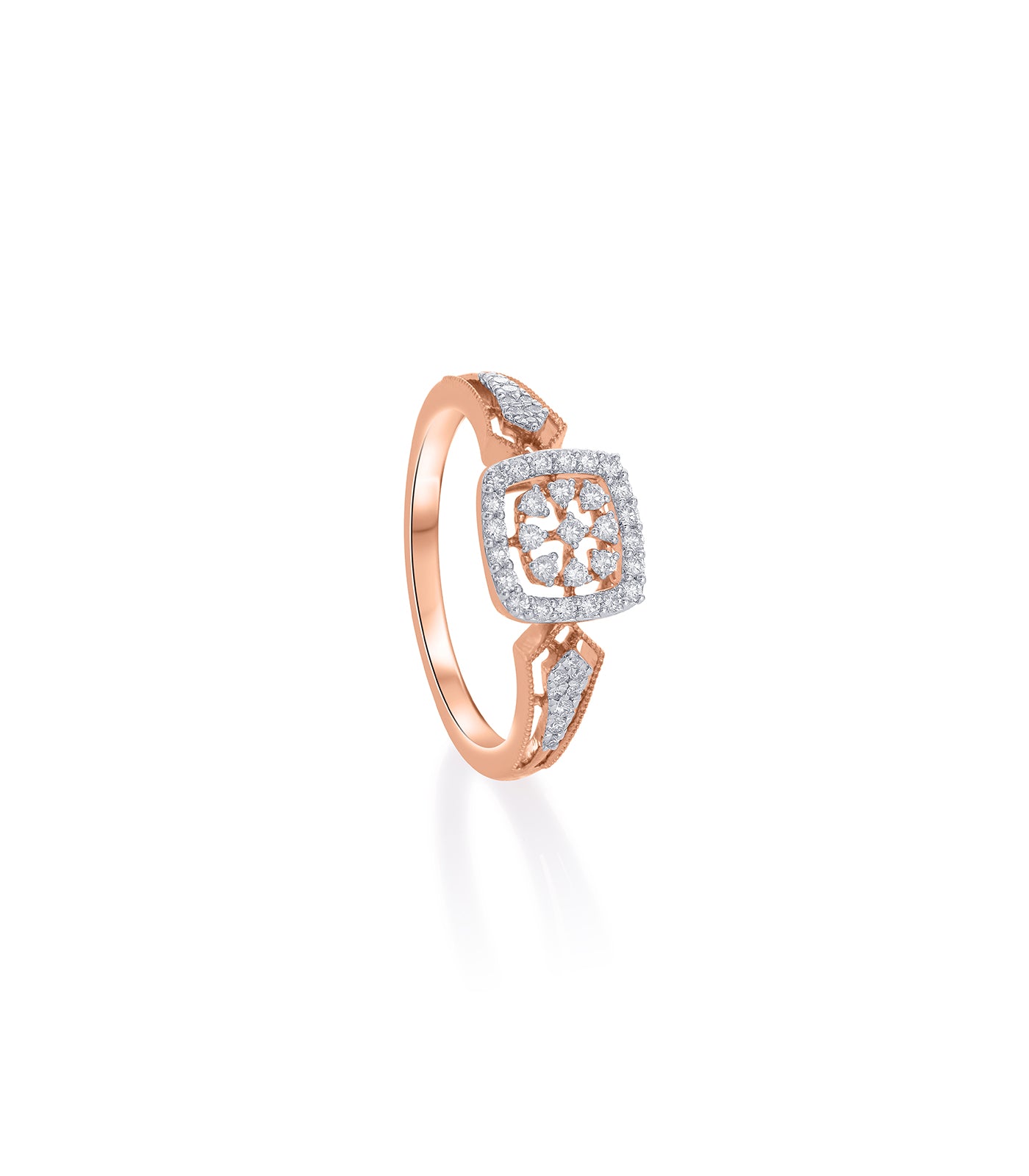Diamond Flower In The Frame Ring