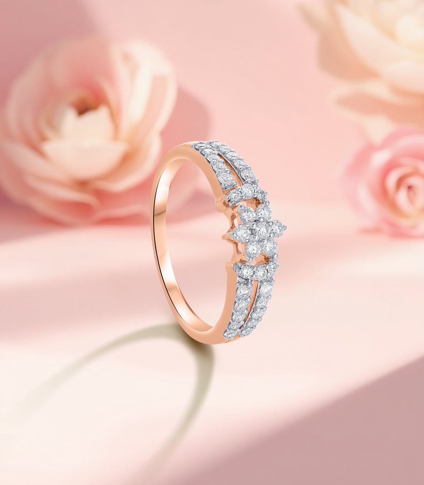 Diamond Floral Stream Ring