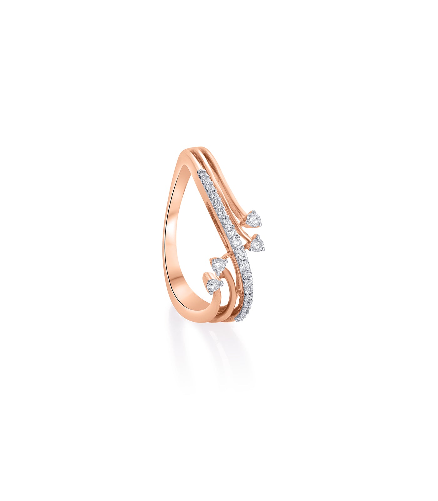 Diamond Dual Stem Ring