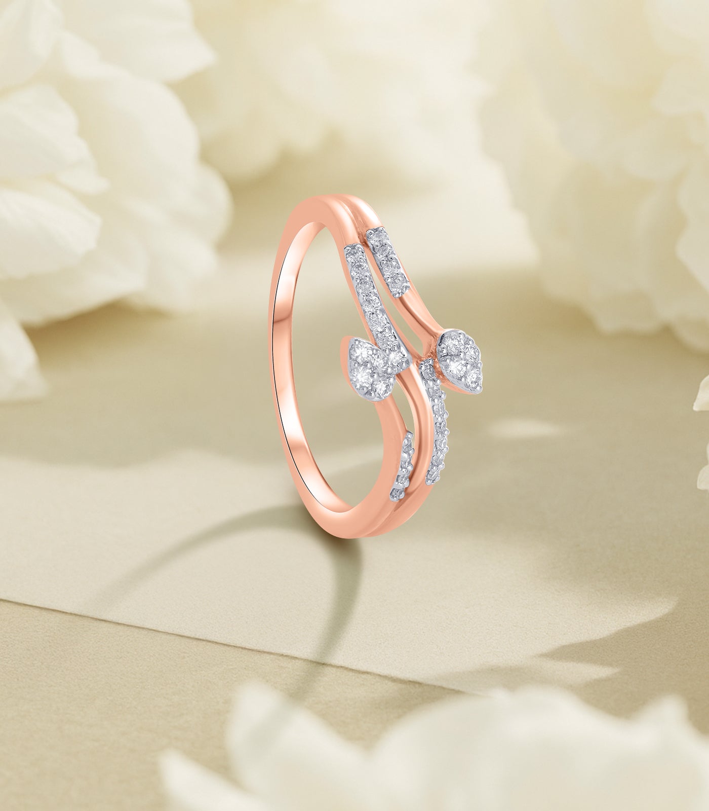 Diamond Dual Bloom Ring