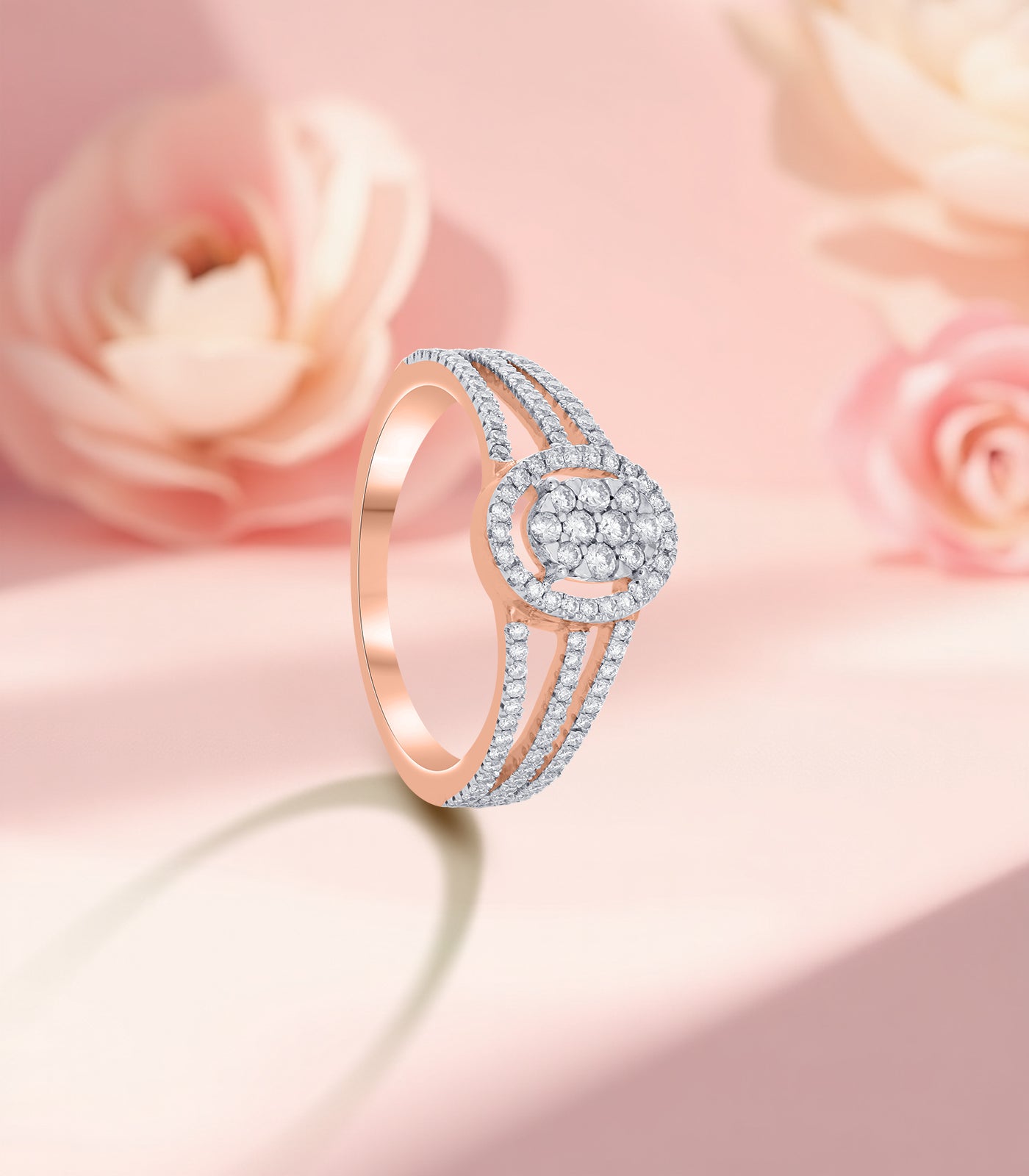 Diamond Shiny Oval Ring