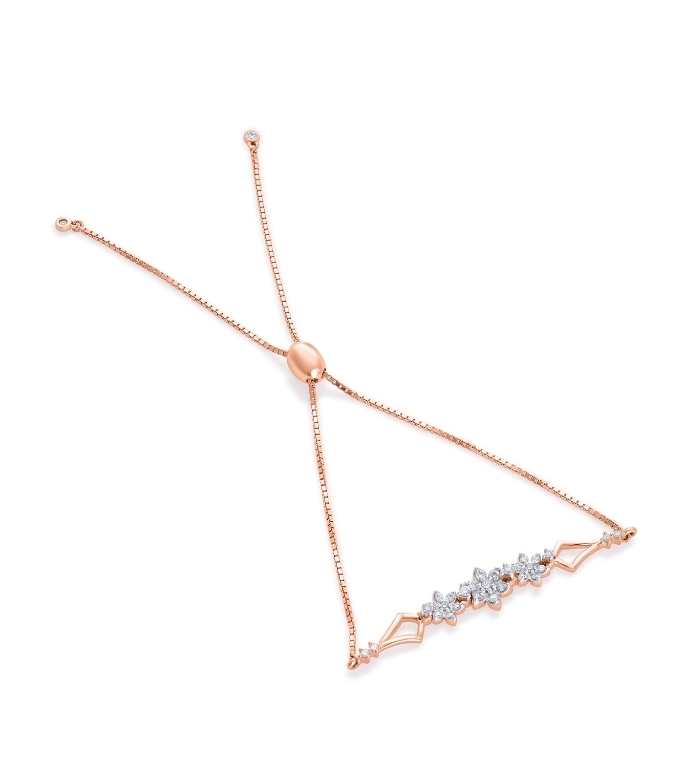 Diamond Floral Charm Bracelet