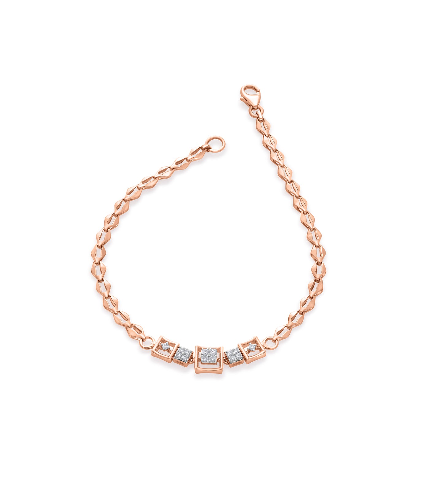 Diamond Stream Of Square Bracelet