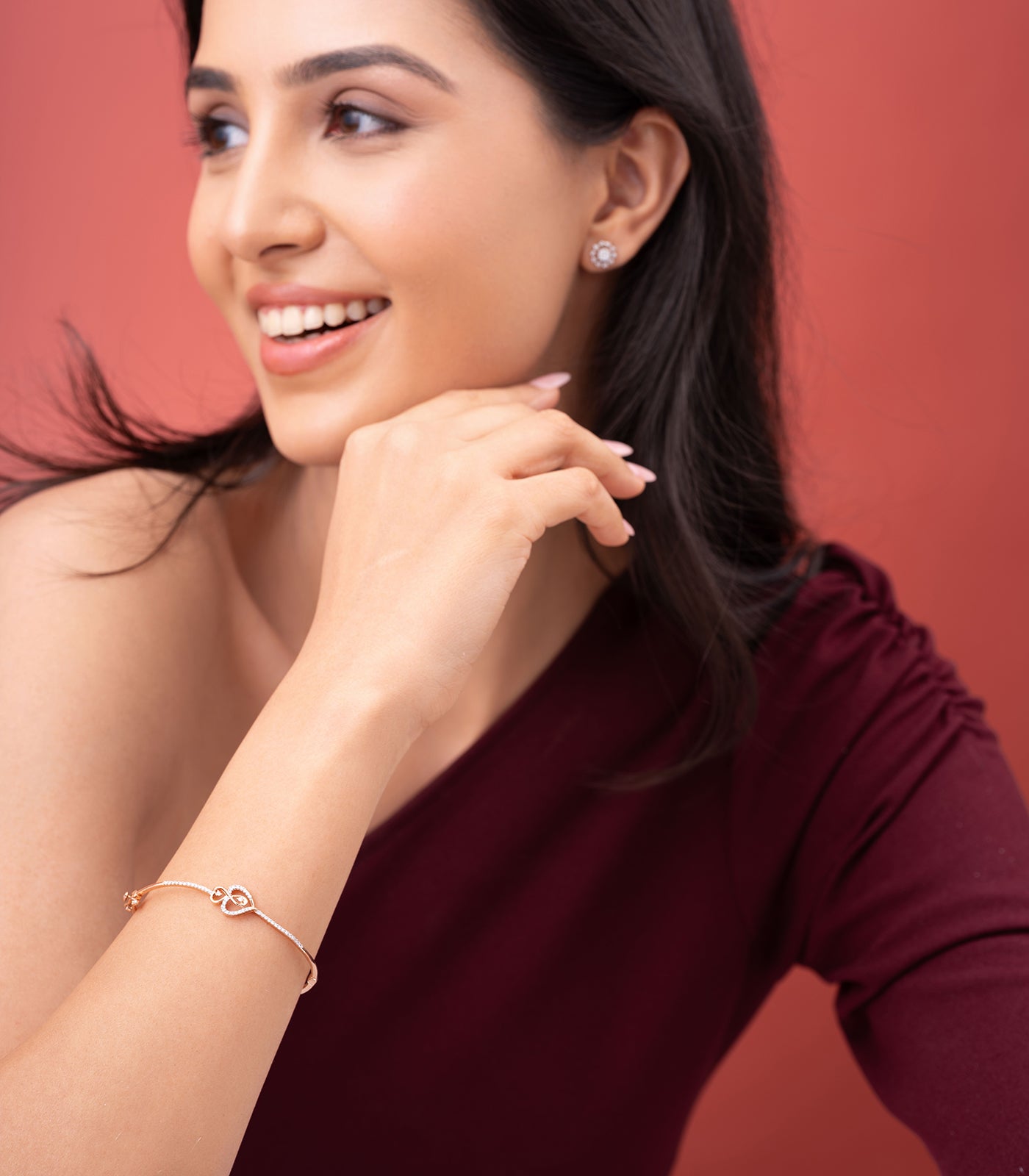 Diamond Connected Heart Bracelet