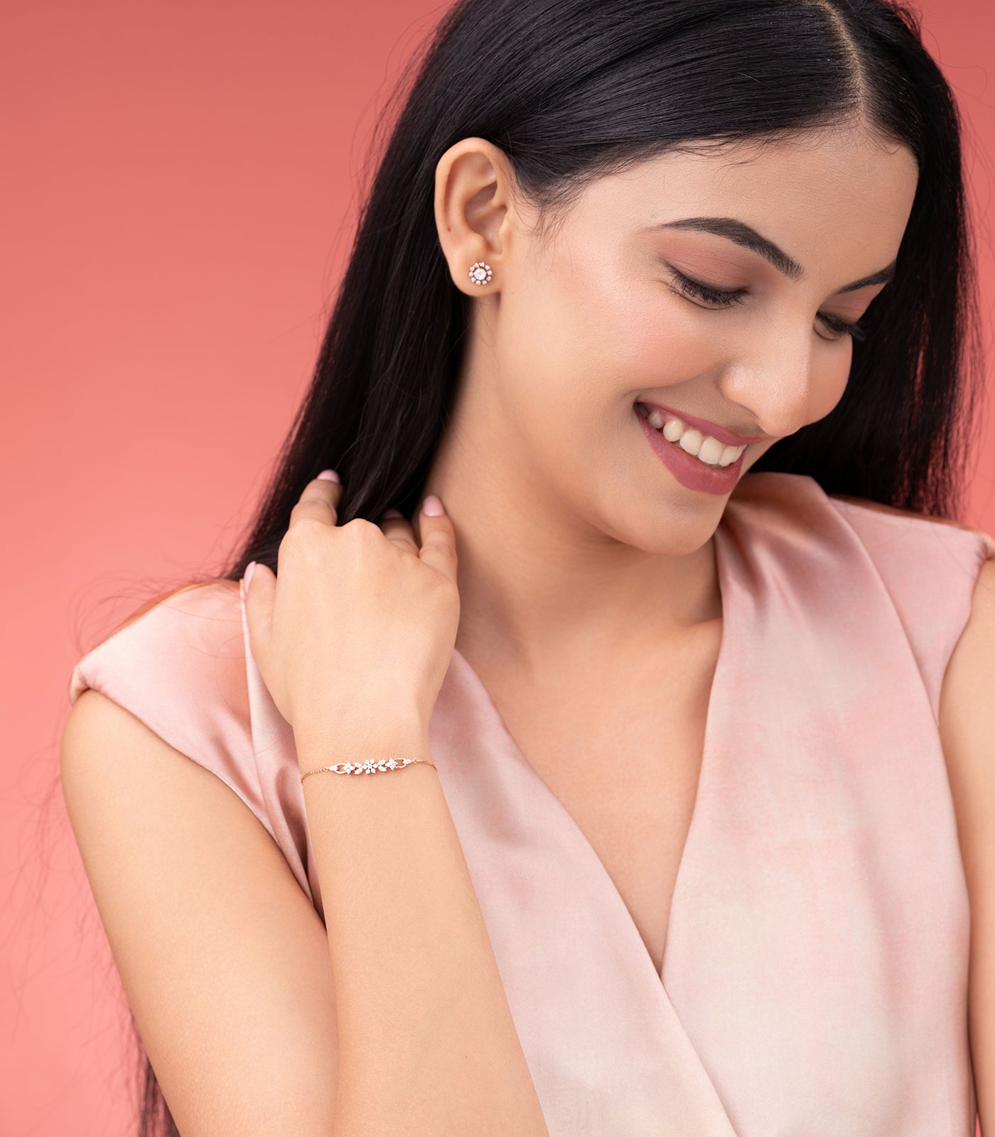 Diamond Floral Stream Bracelet