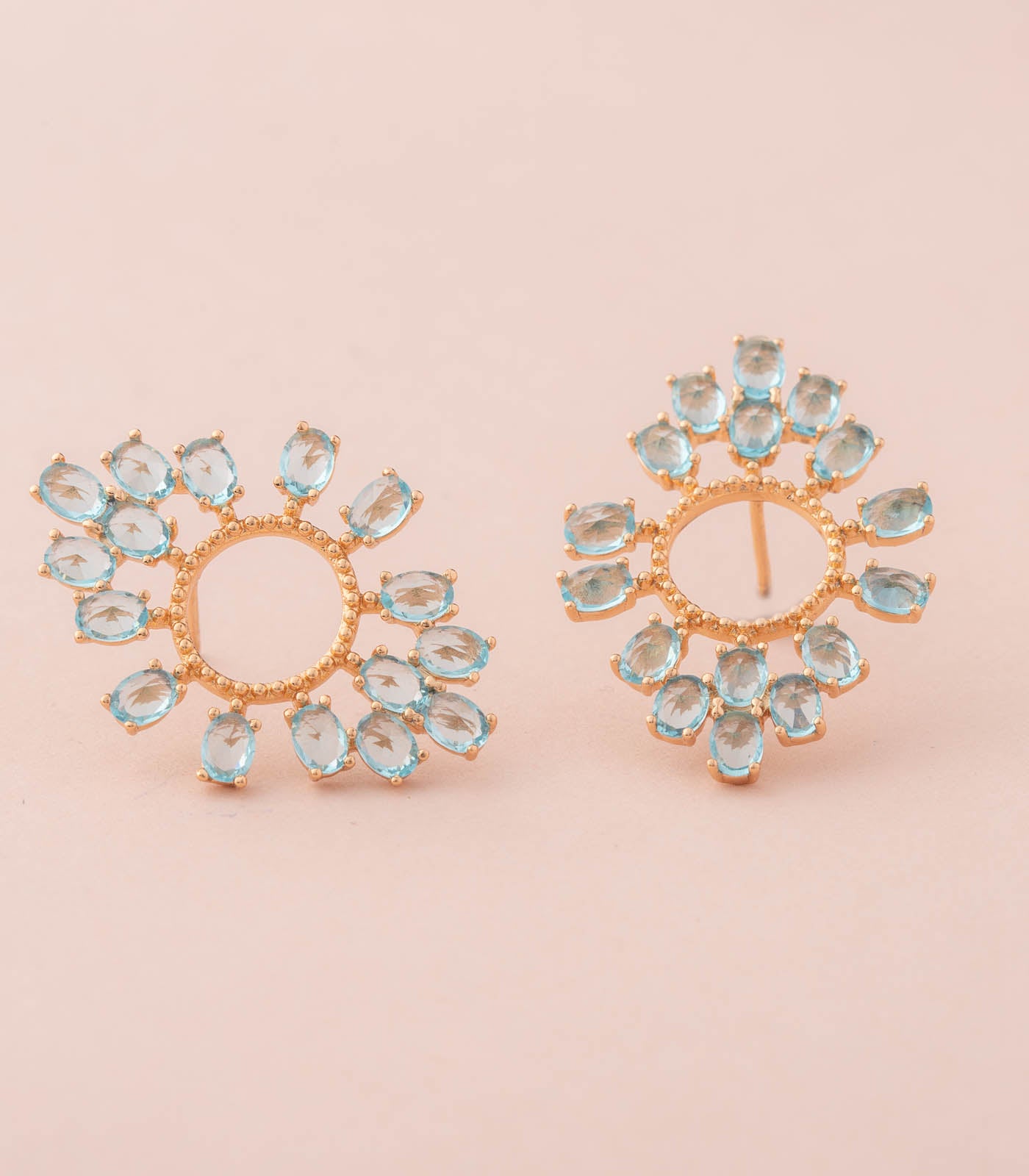 Blue Sunshine Earrings (Brass)