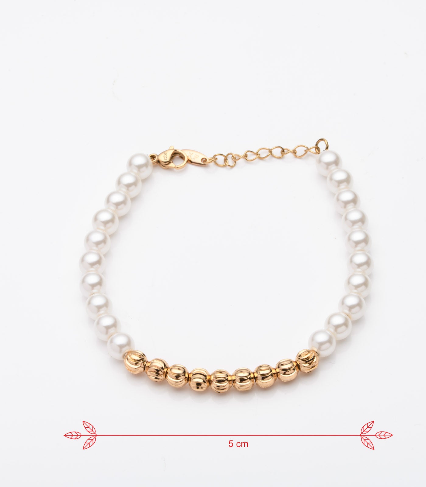 Golden-Pearl Bead Bracelet (Brass)