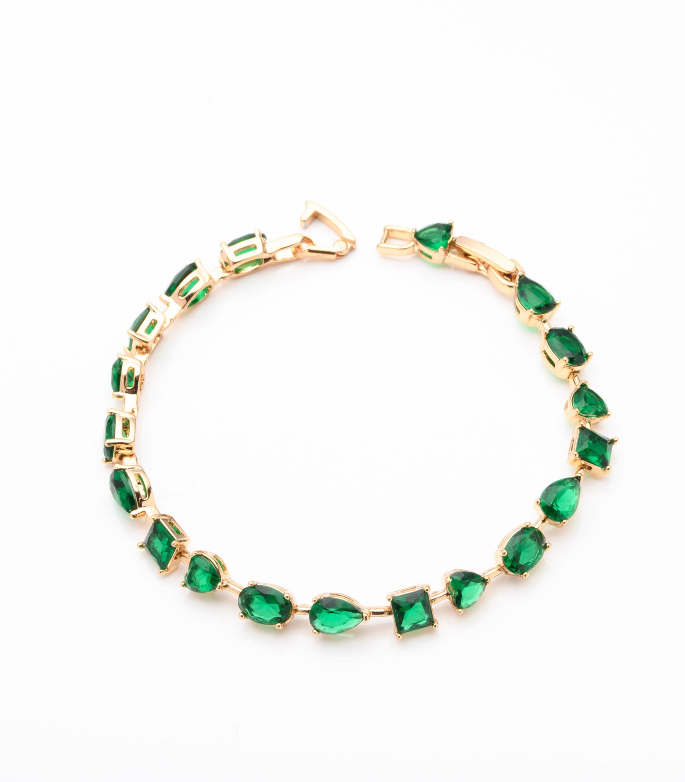 Green Stone Bracelet (Brass)