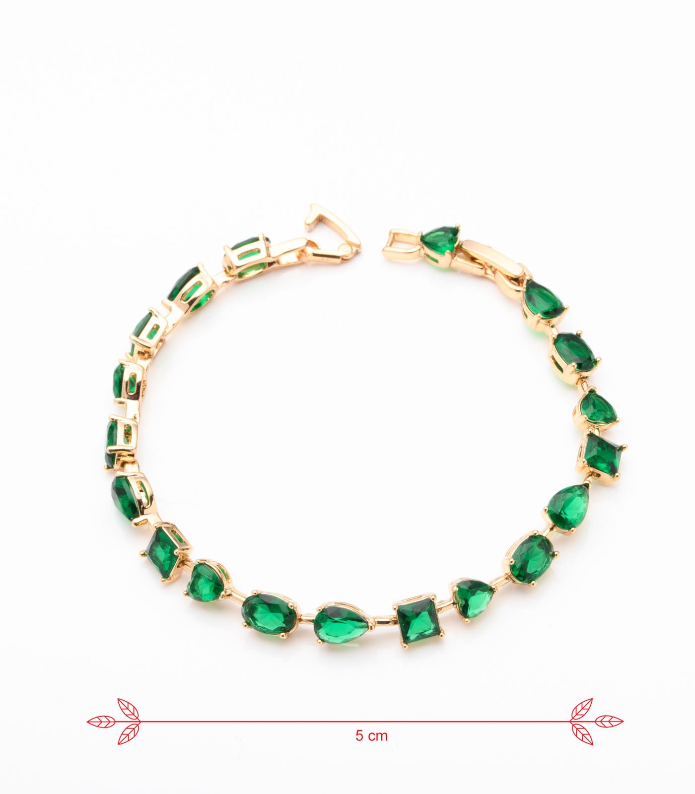 Green Stone Bracelet (Brass)