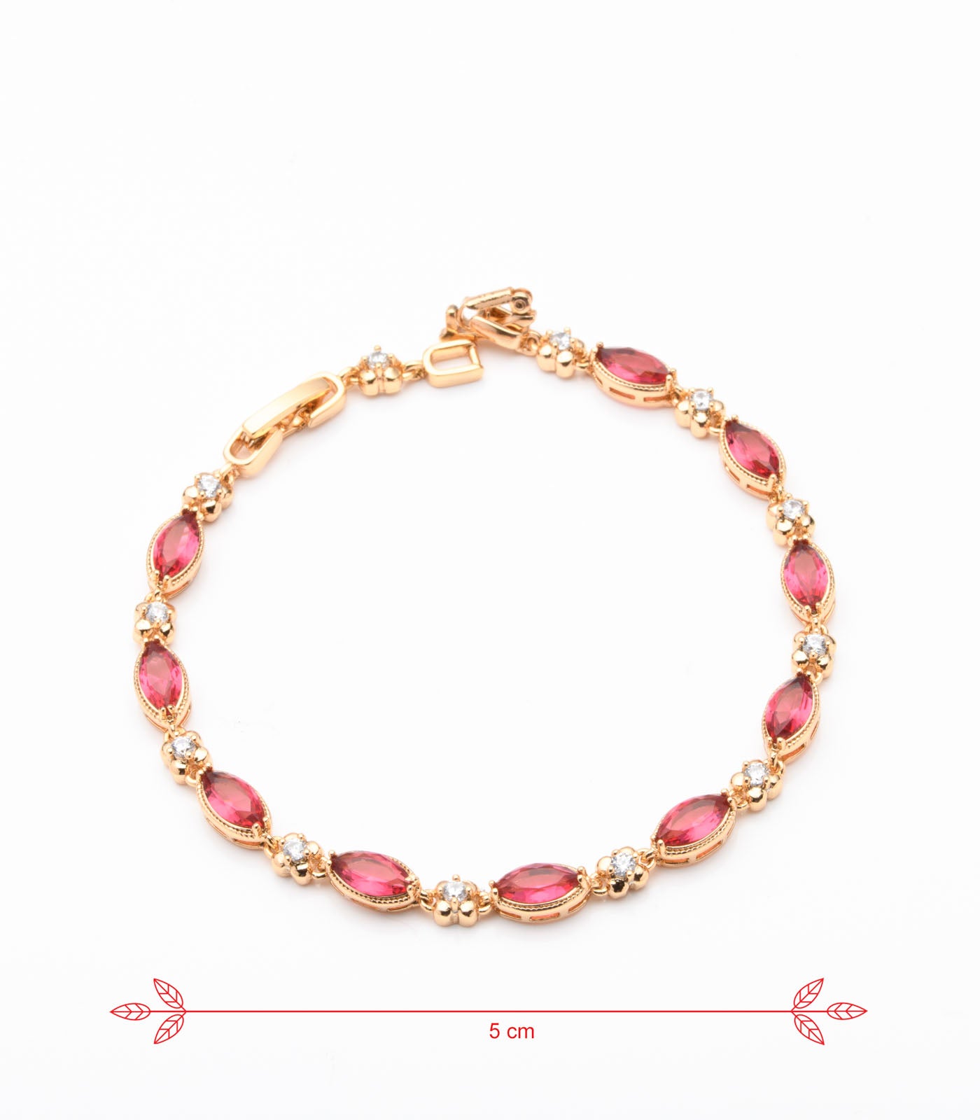 Pink Stone Bracelet (Brass)