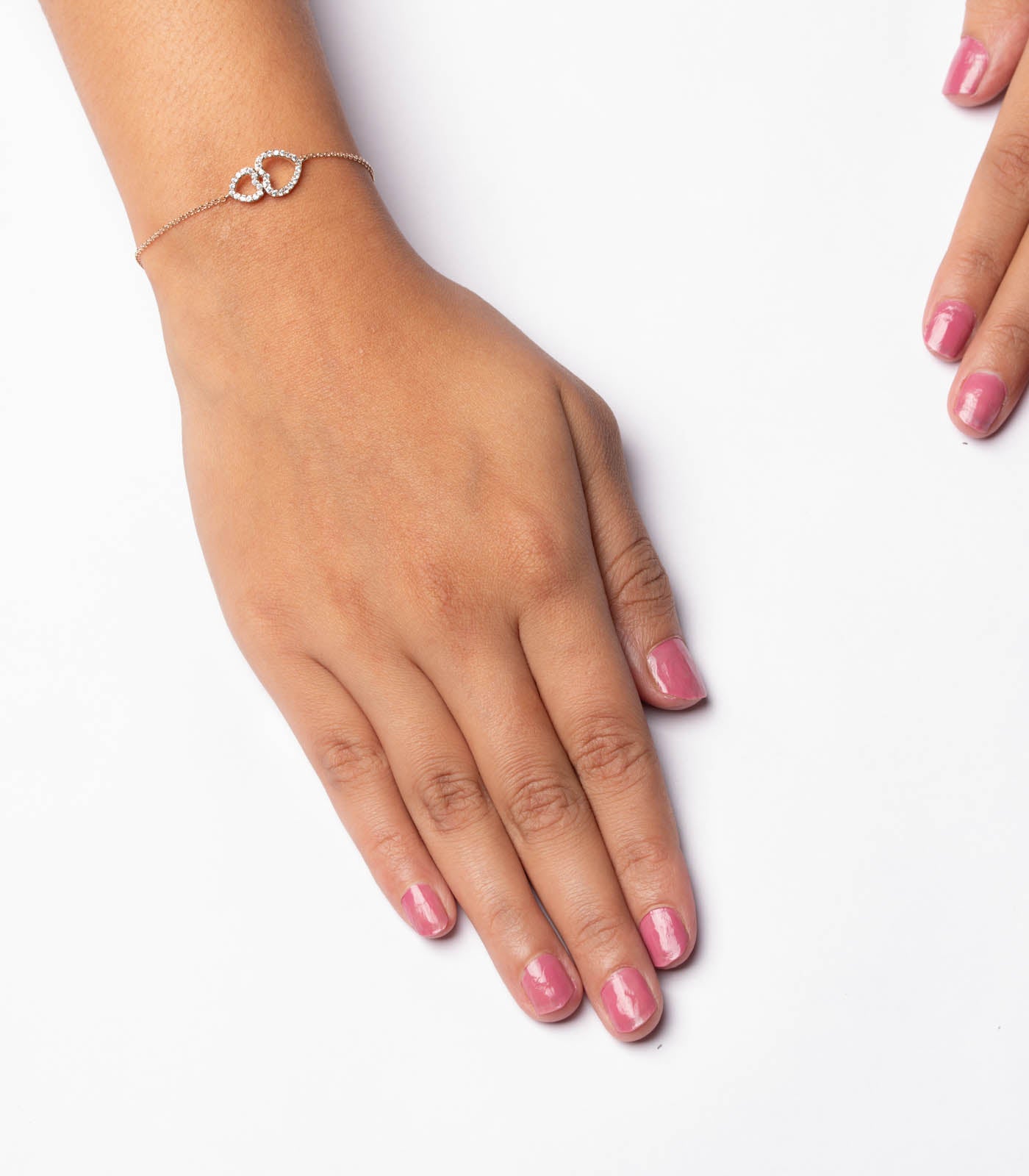 Sparkling Heart To Heart Bracelet (Brass)