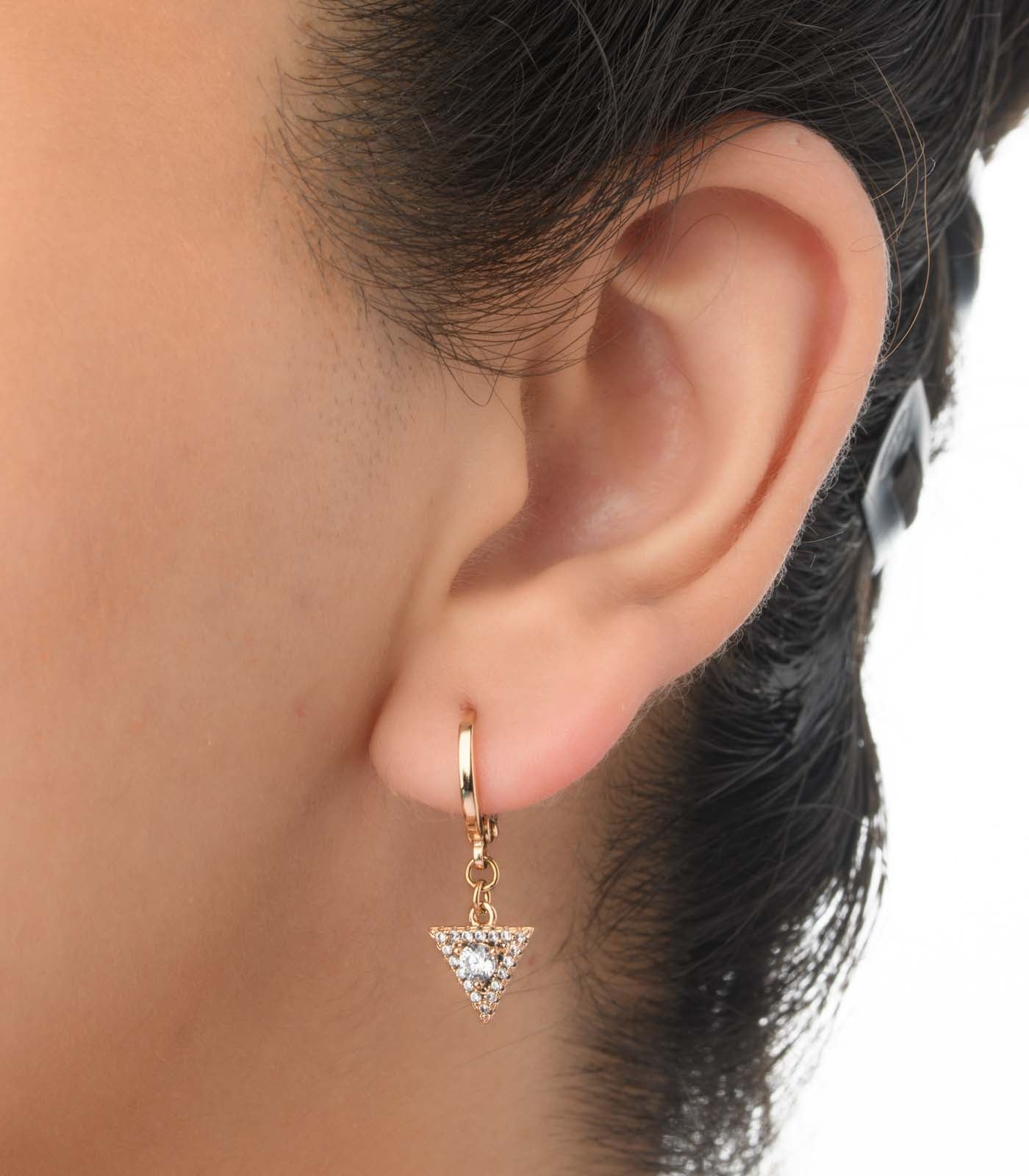 Dangling Triangle Hoops (Brass)