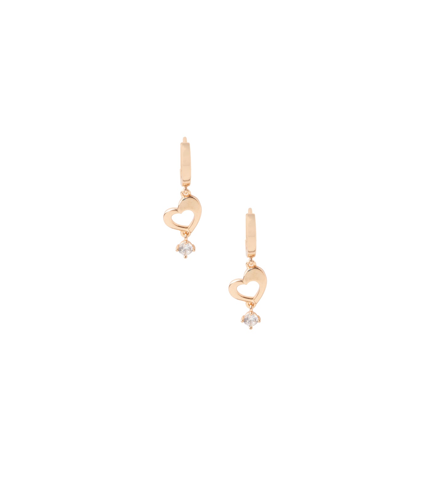 Dangling Heart Earrings (Brass)