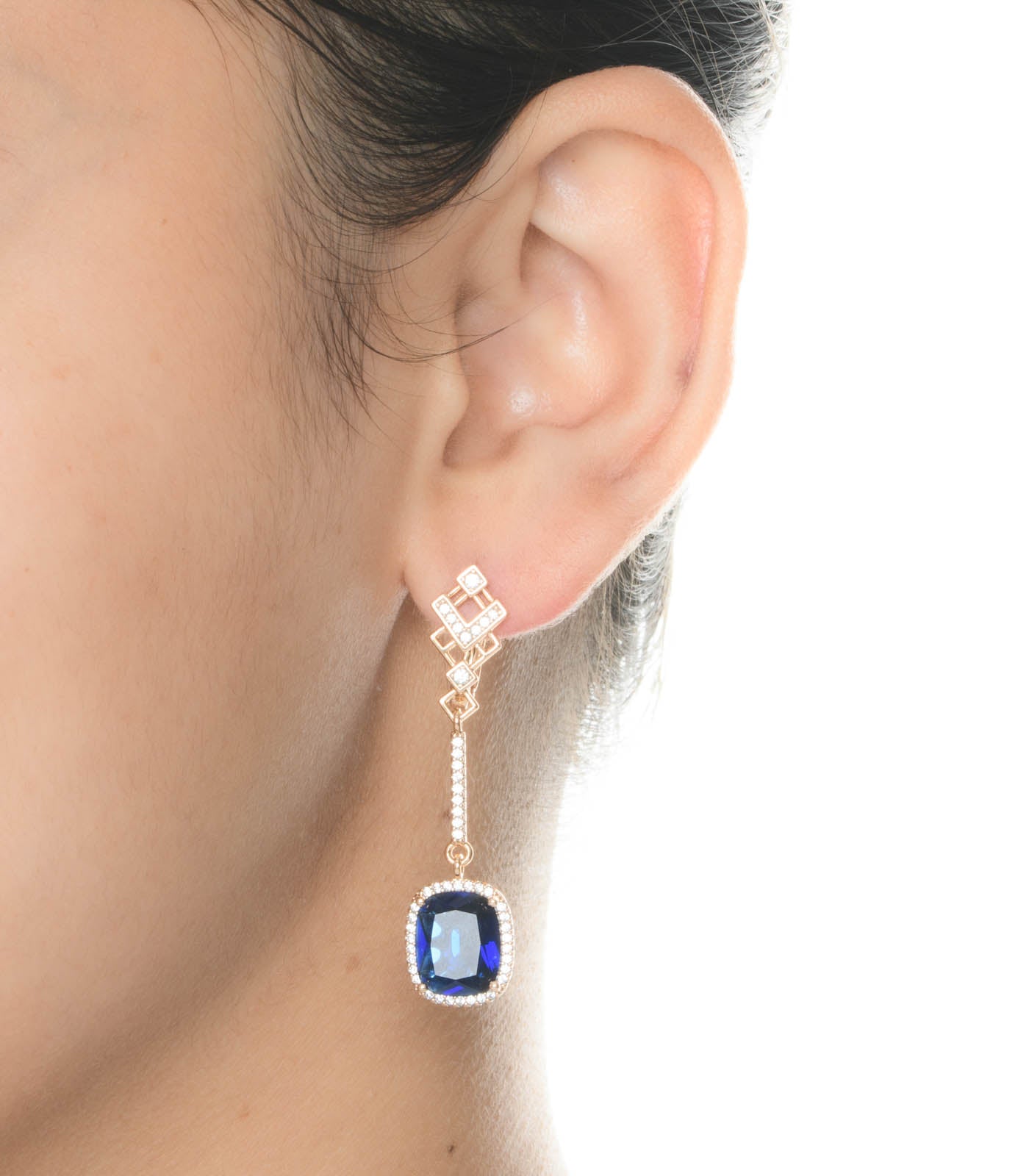 Blue Party Earrings (Brass)