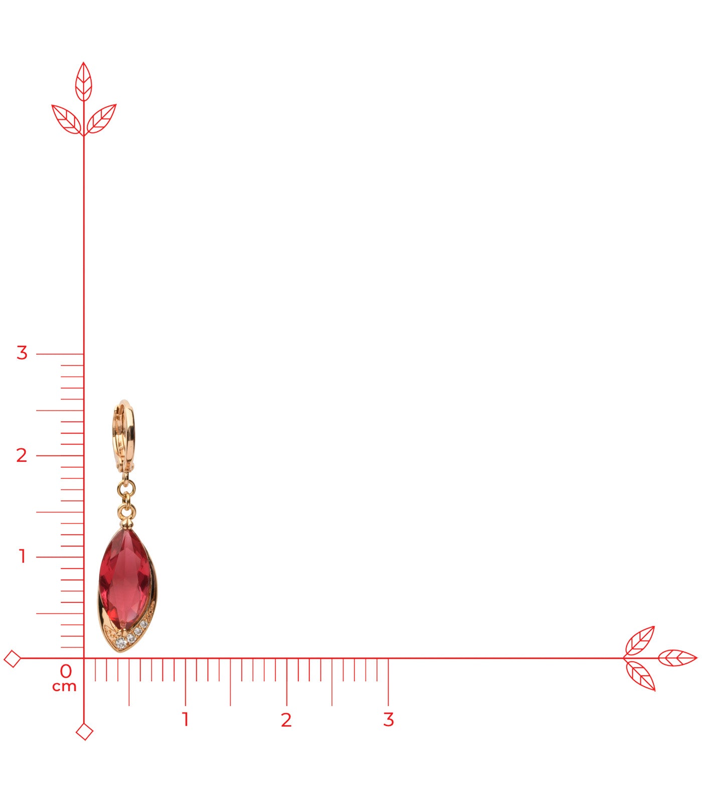 Red Party Earrings (Brass)