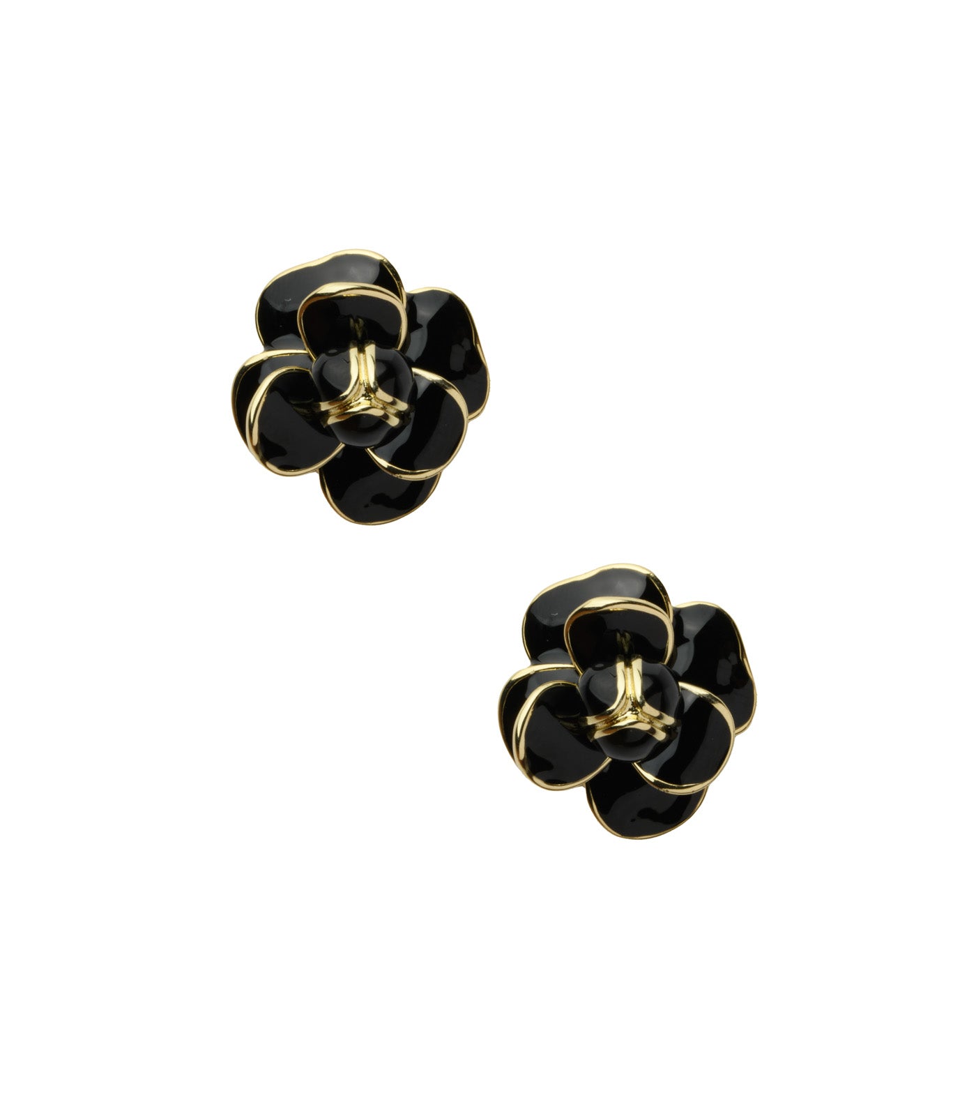 Black Rose Earrings (Brass)