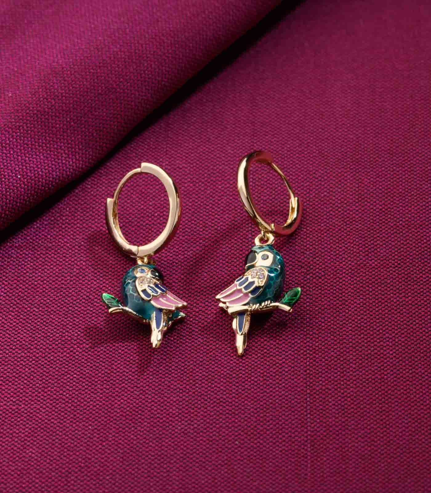 Parrot Earrings (Brass)