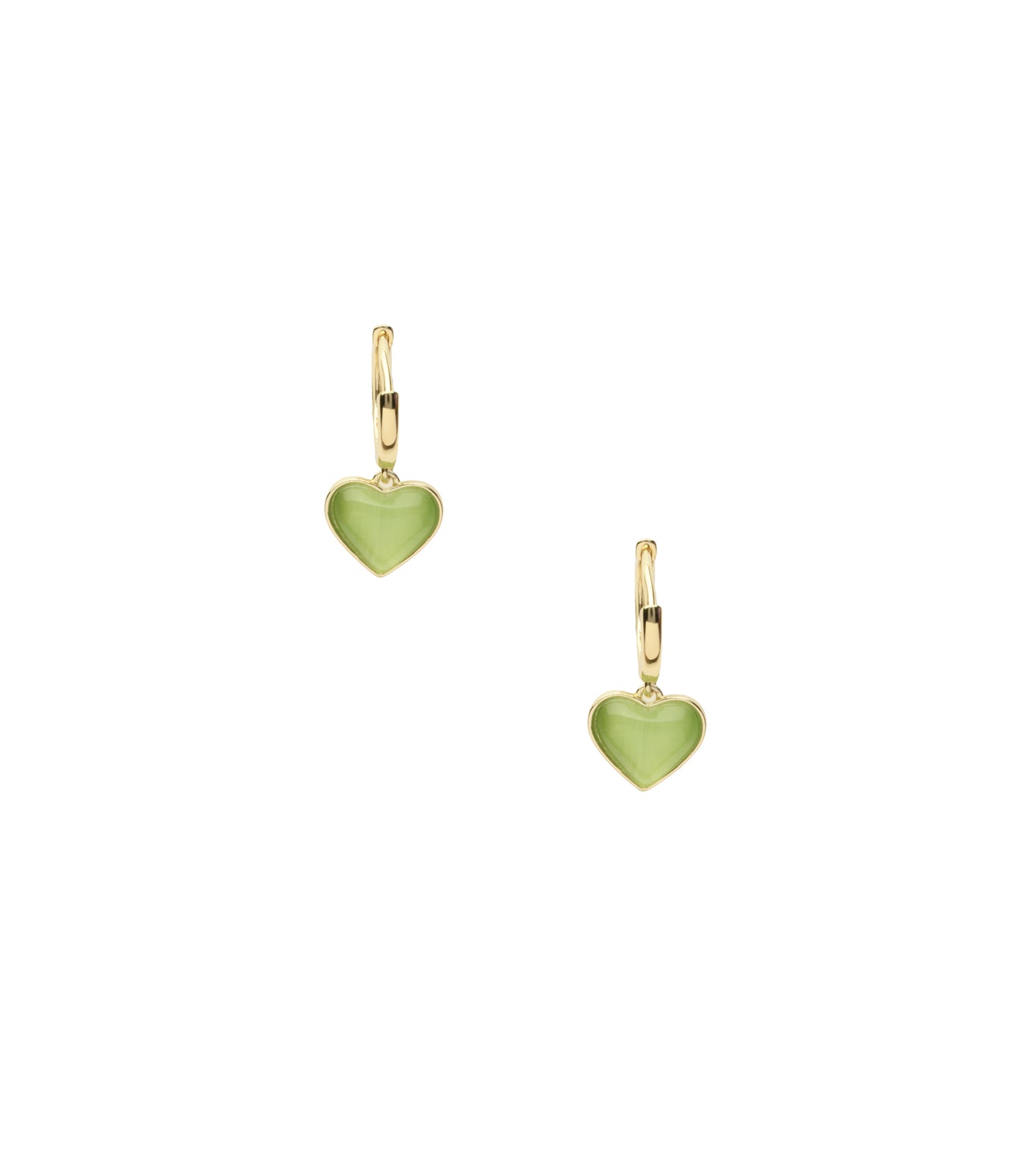 Dangling Green Earrings (Brass)