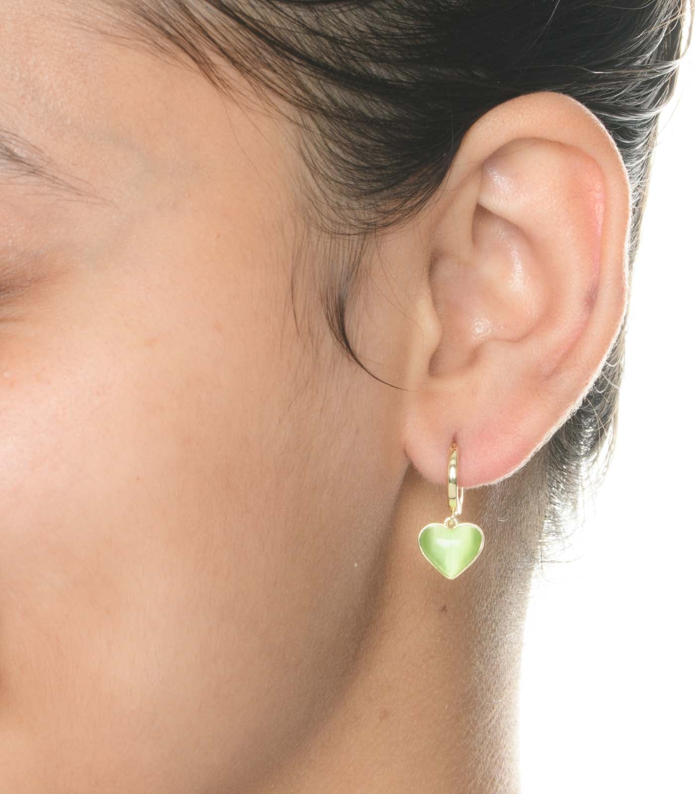 Dangling Green Earrings (Brass)