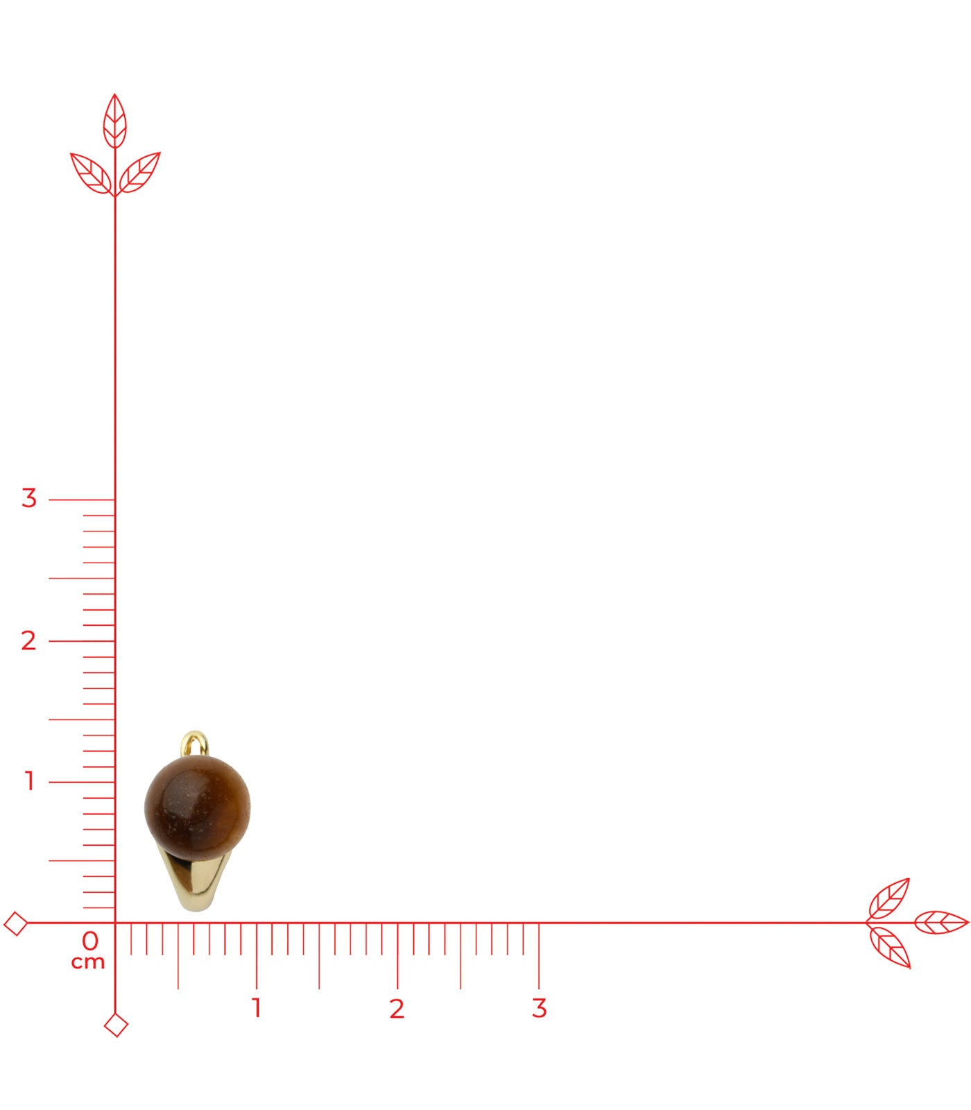 Brown Sphere Ear Rings (Brass)