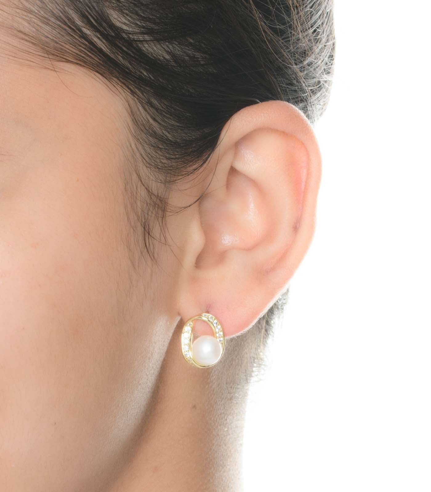 Classic Pearl Earrings (Brass)