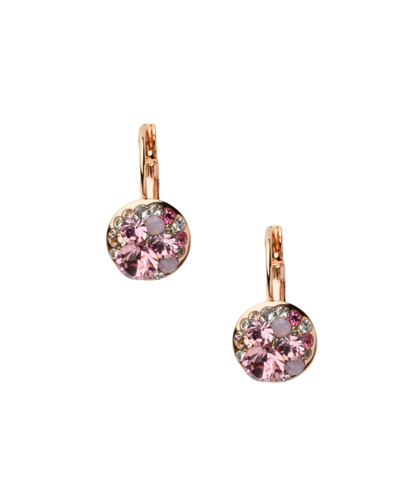 Pink Crystal Earrings (Brass)