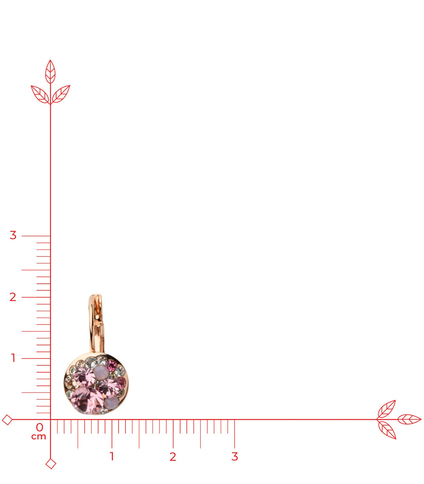Pink Crystal Earrings (Brass)
