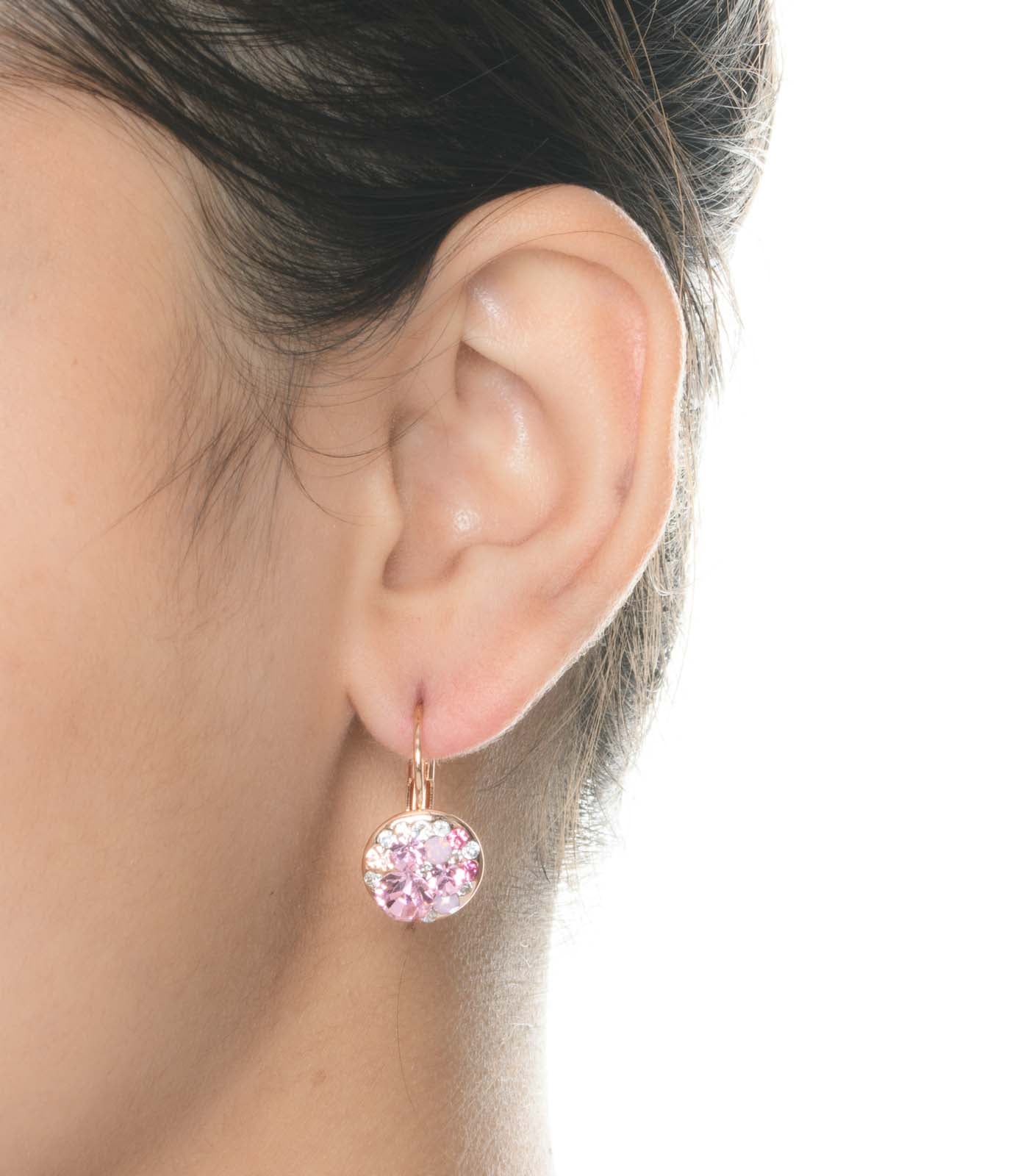 Pink Crystal Earrings (Brass)