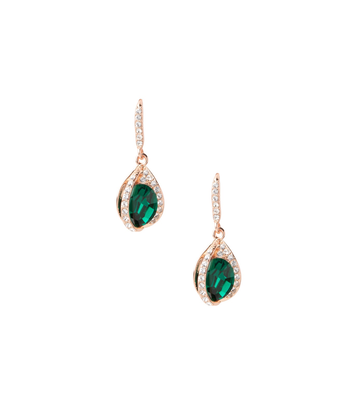 Green Dangling Earrings (Brass)