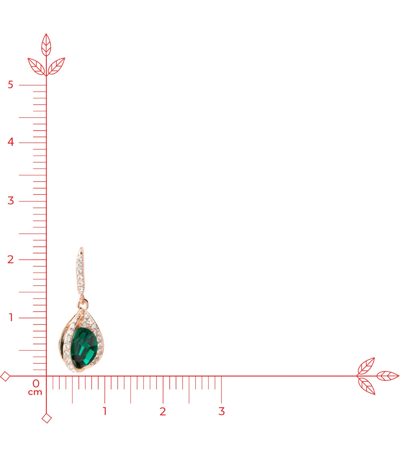 Green Dangling Earrings (Brass)