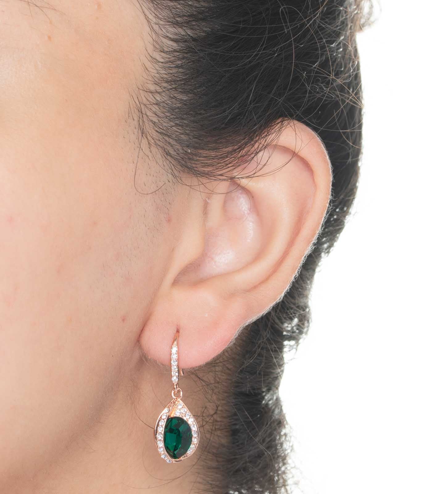 Green Dangling Earrings (Brass)