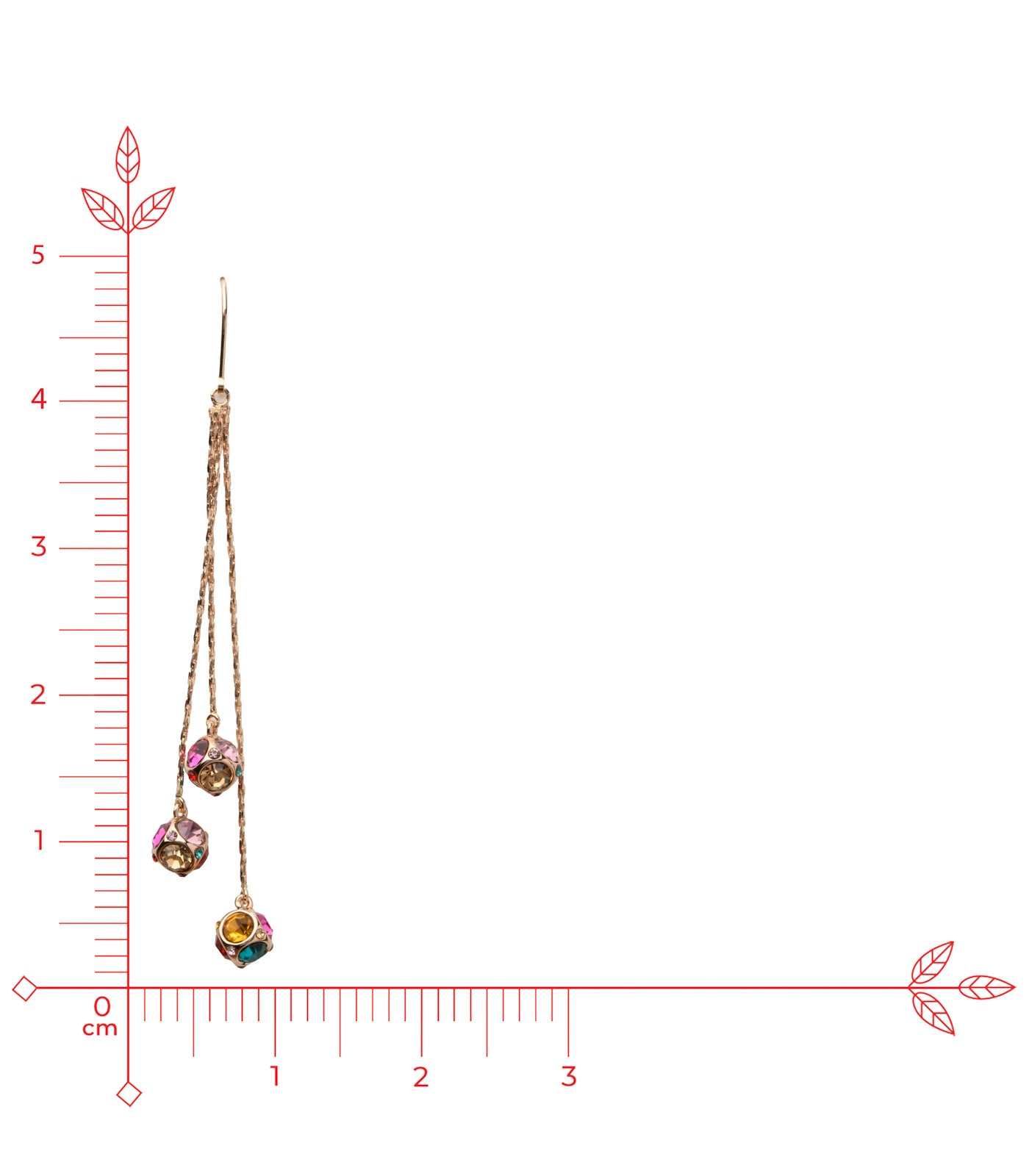 Coloured Dangling Block Earrings (Brass)
