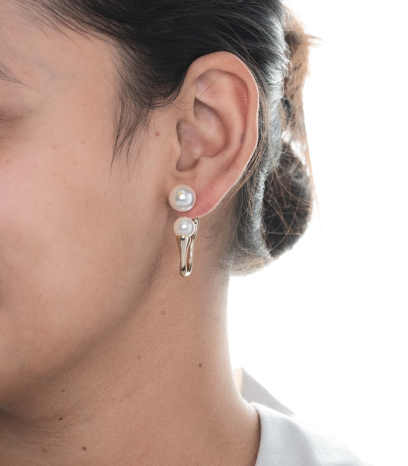 Classy Pearl Cluster Earring (Brass)