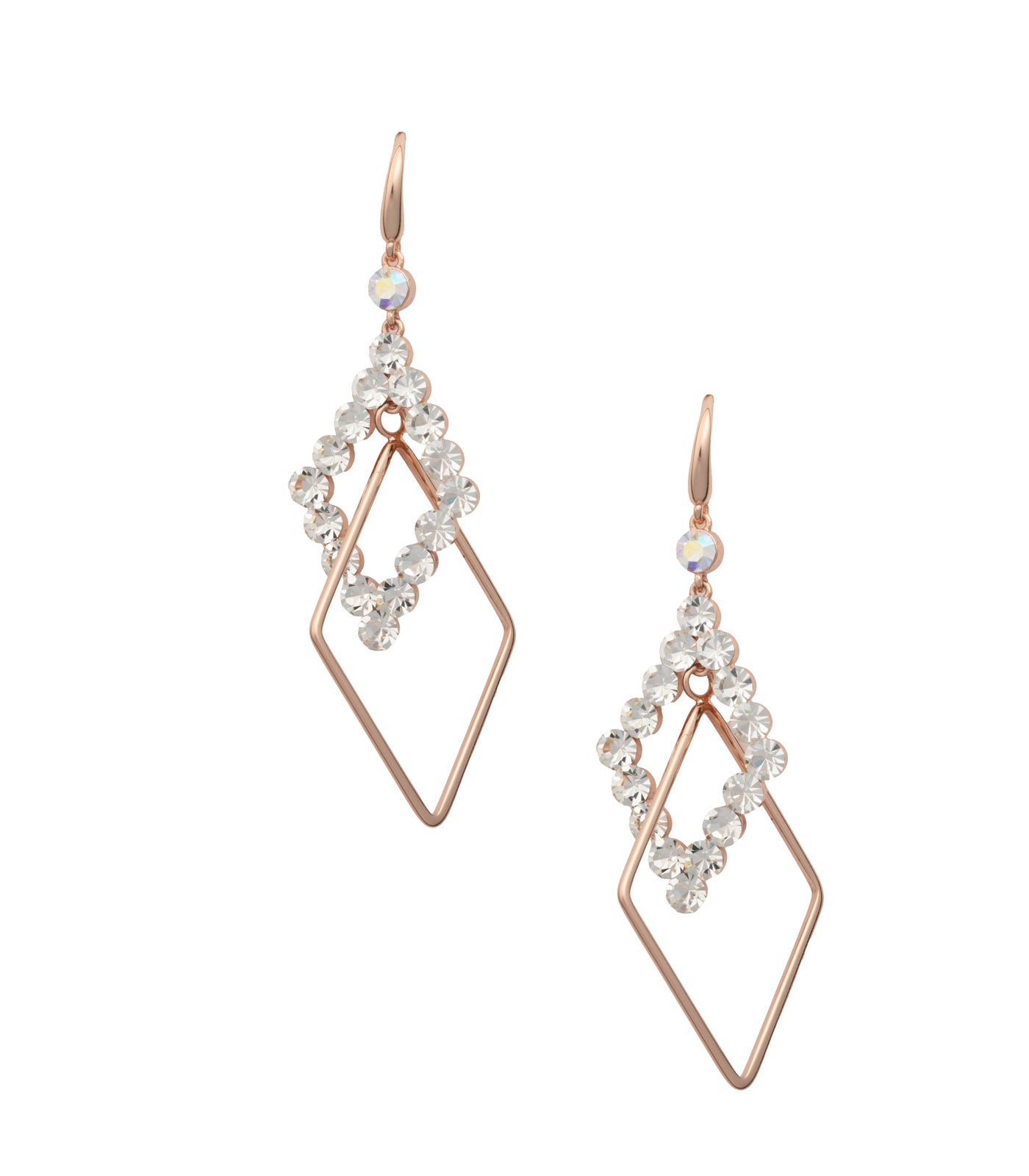 Crystal Square Earring (Brass)