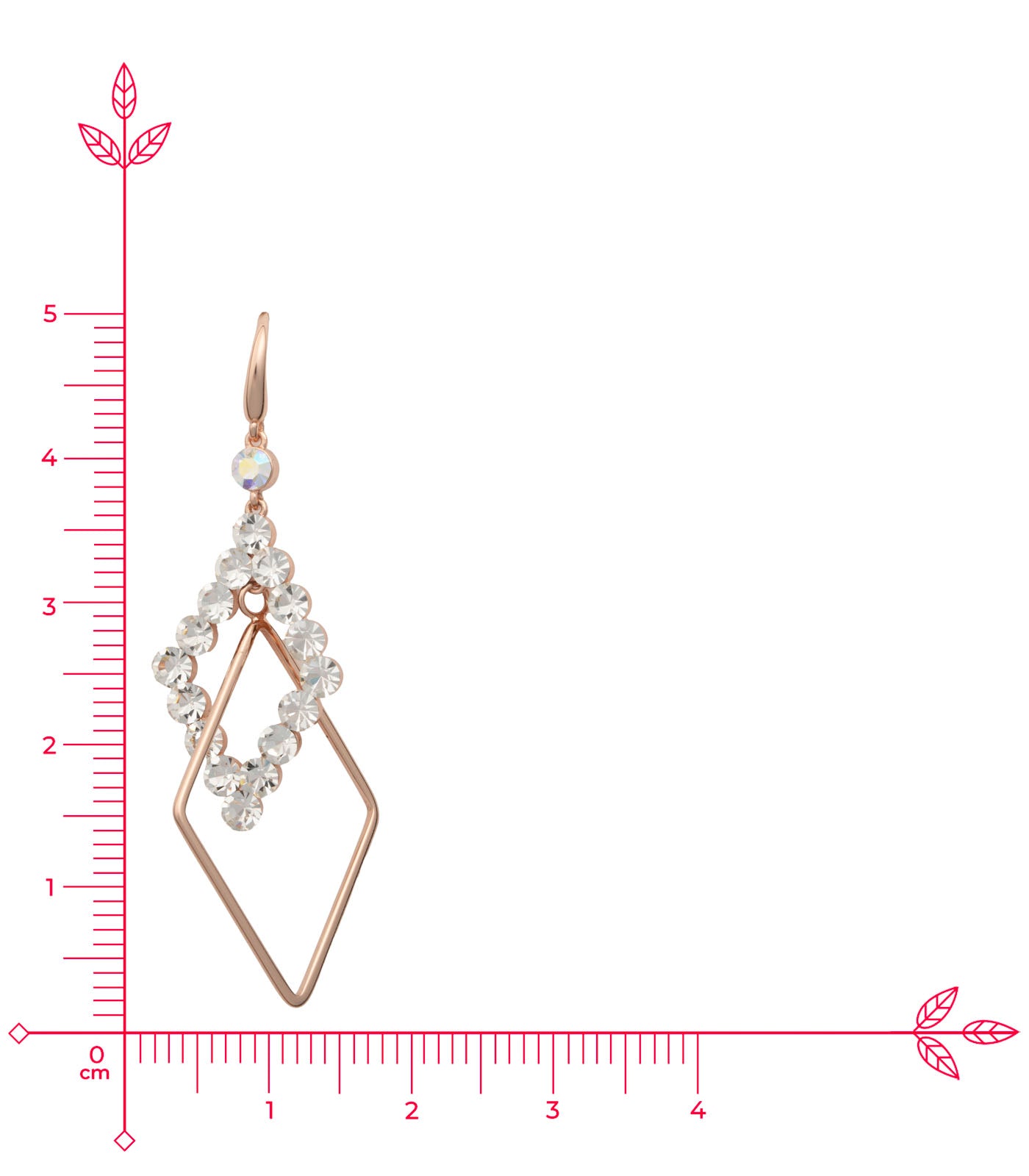 Crystal Square Earring (Brass)