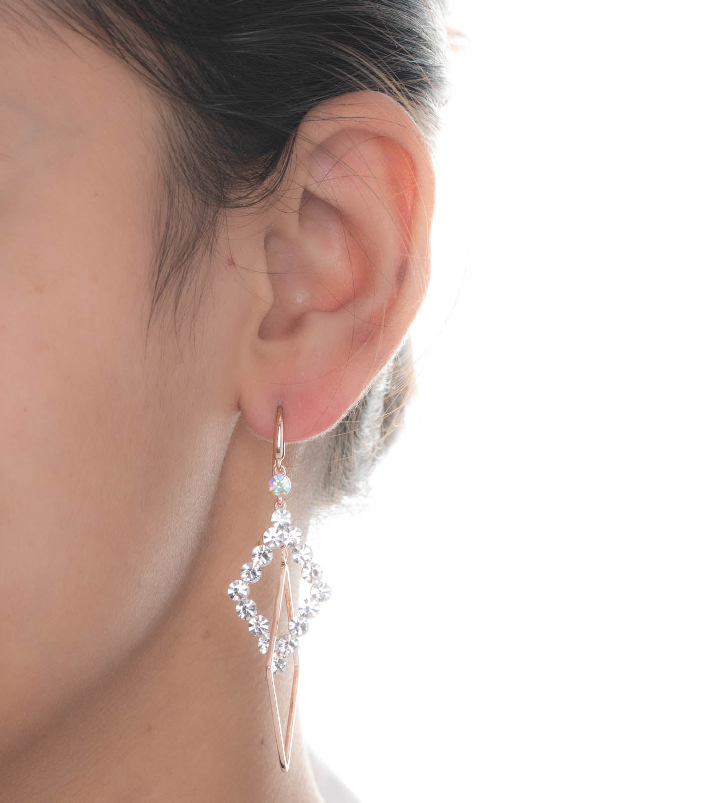 Crystal Square Earring (Brass)