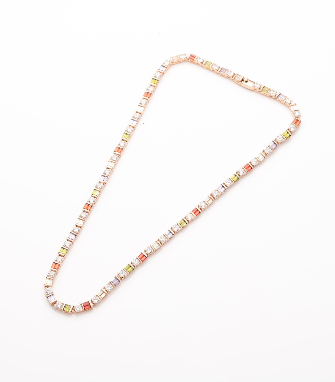 Sparkling Multicolour Necklace Set (Brass)