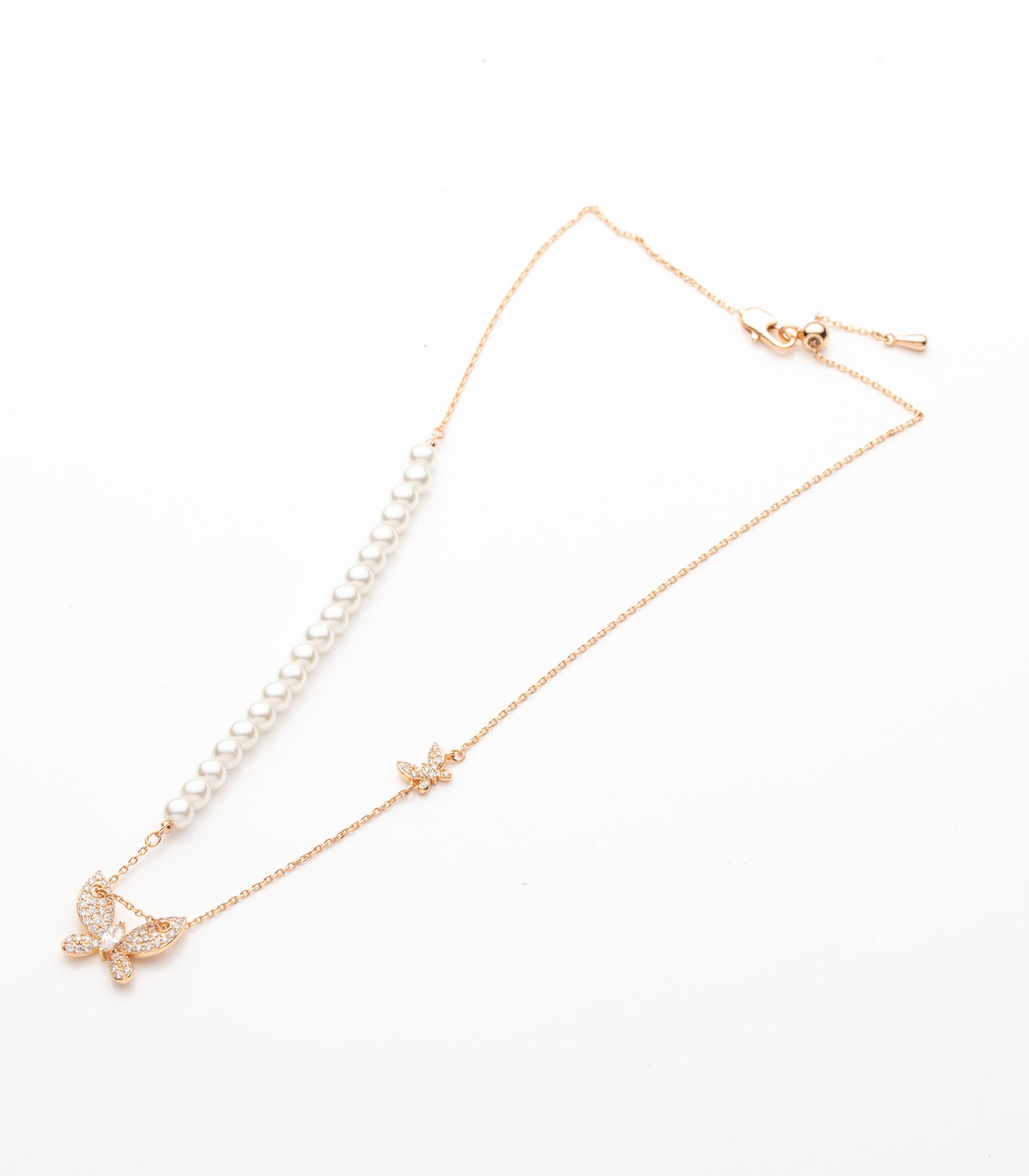 Morden Stylish Wings Of Pearls Necklace (Brass)