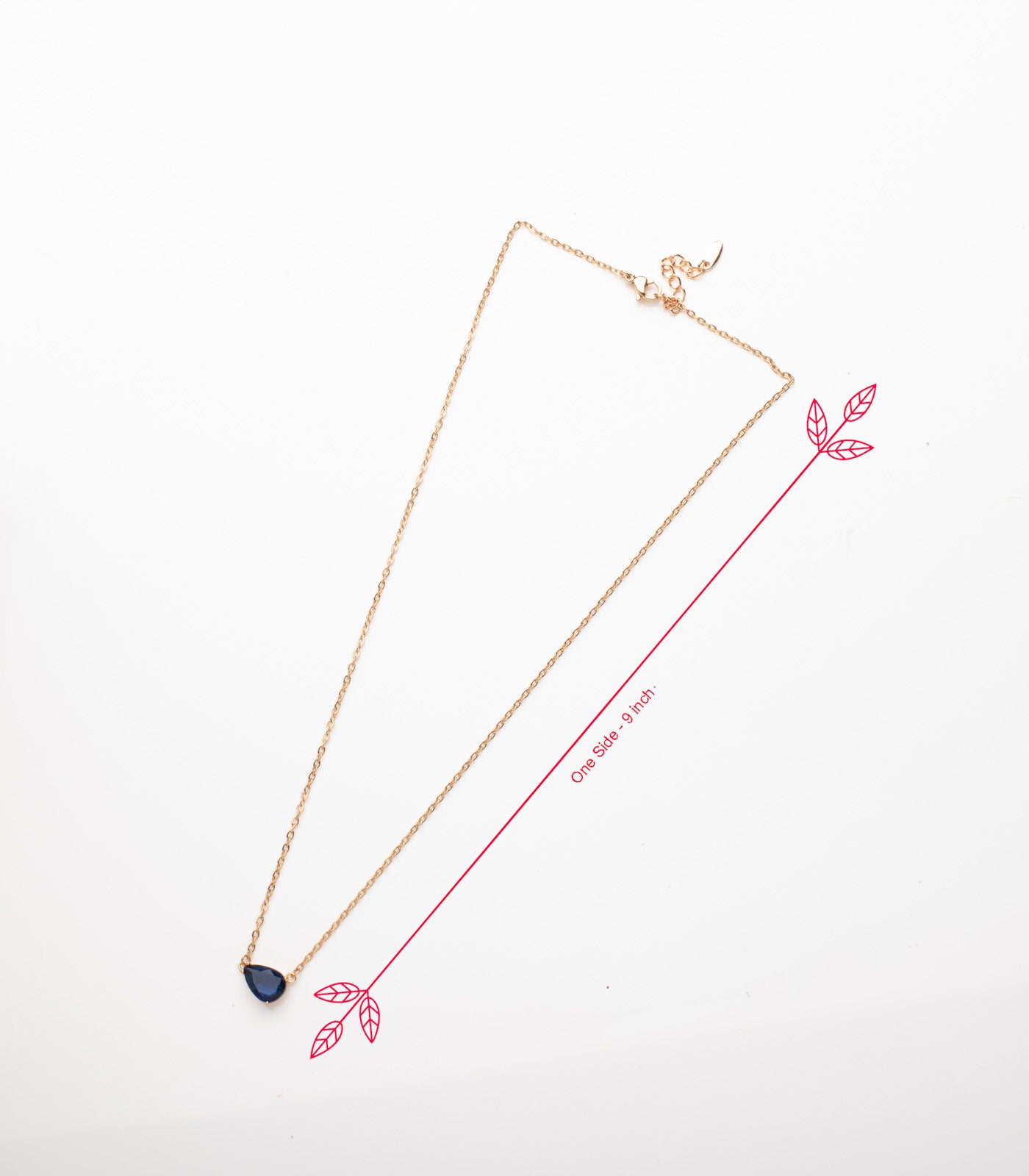 Blue Drop Necklace (Brass)