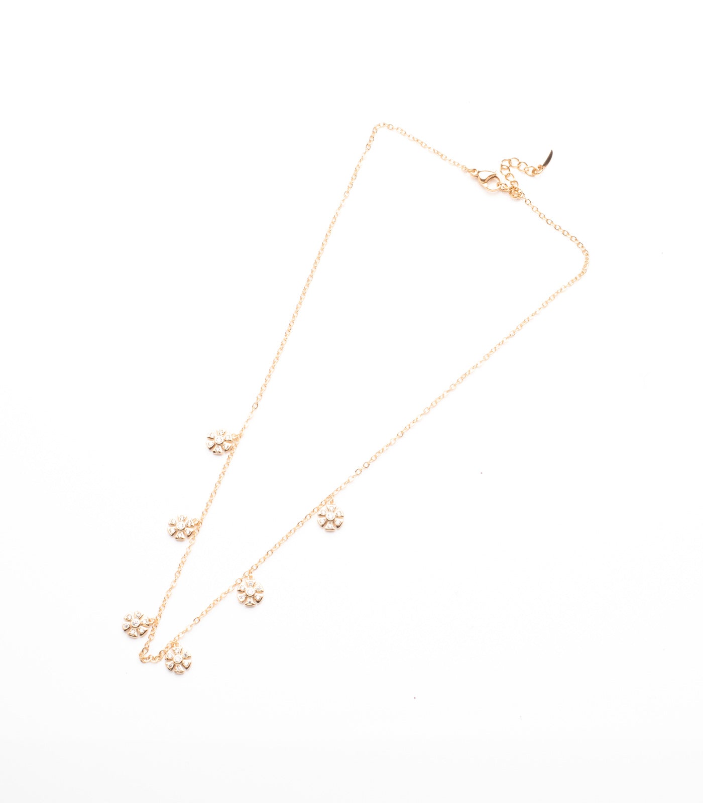 Floral Charm Necklace (Brass)
