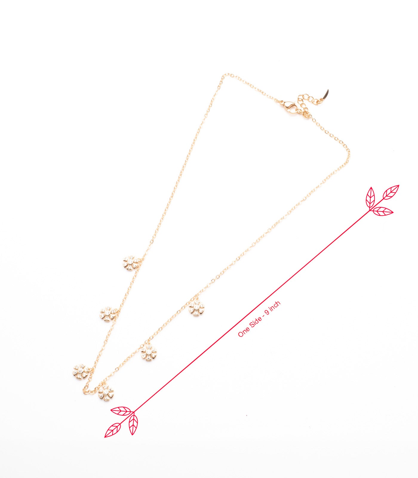 Floral Charm Necklace (Brass)