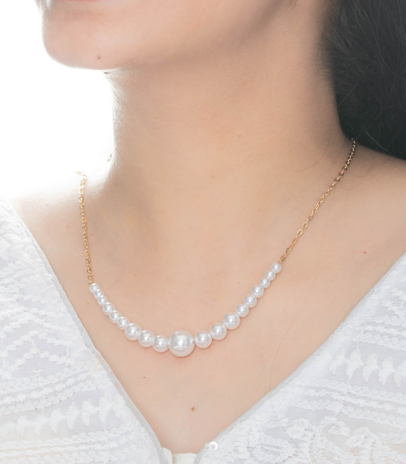 Pearl Shine Necklace (Brass)