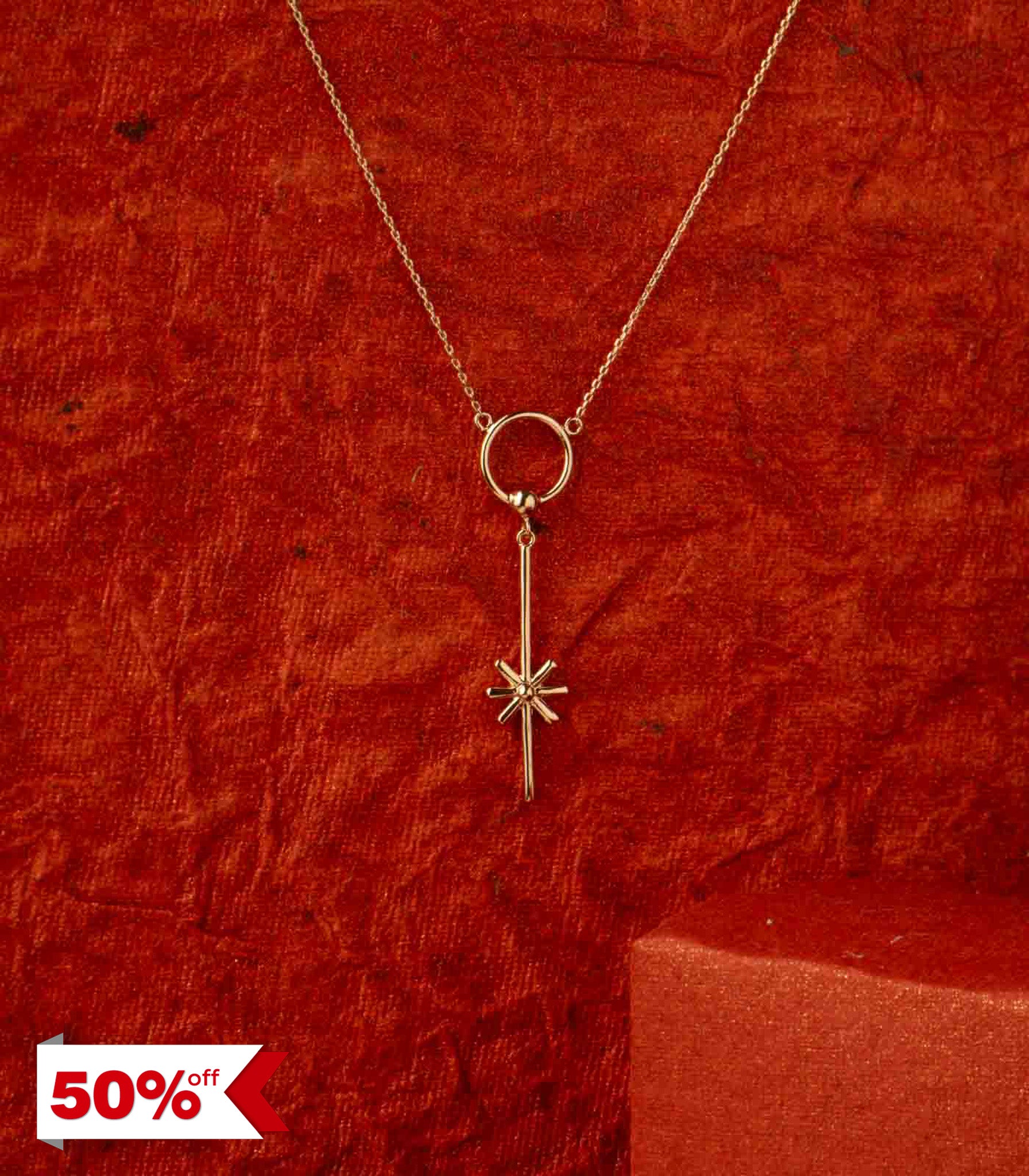 Stylish Designed Brass Necklace (Brass)